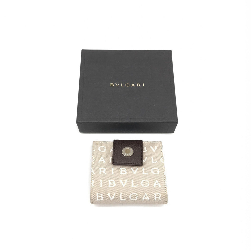 Bulgari Logomania Beige Women's Wallet (Pre-Owned)
