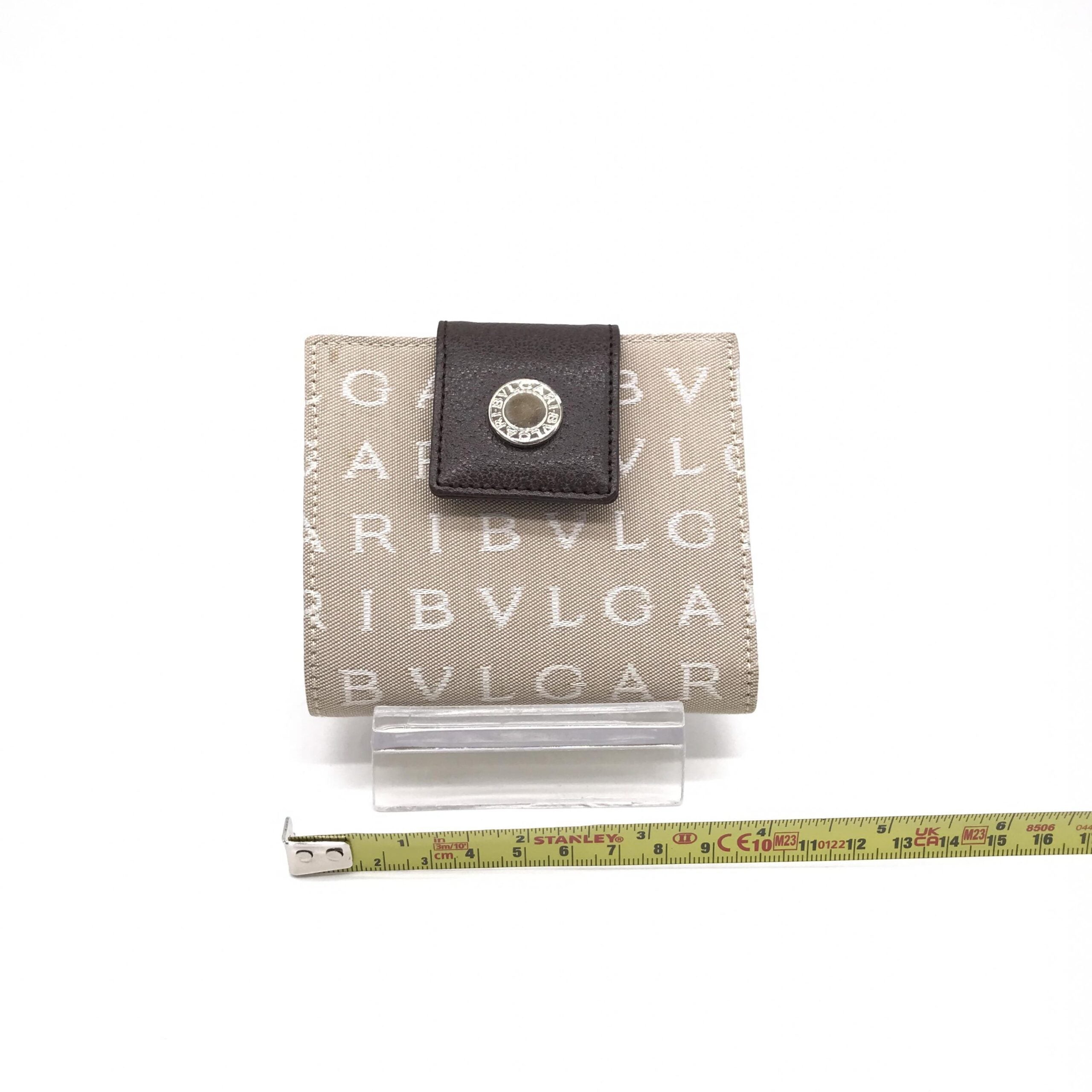 Bulgari Logomania Beige Women's Wallet (Pre-Owned)