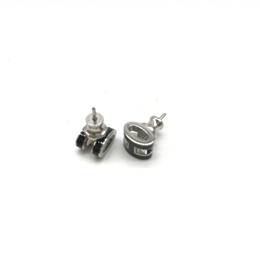 Hermès Mini Pop H Earrings In Black Women's Enamel (Pre-Owned)