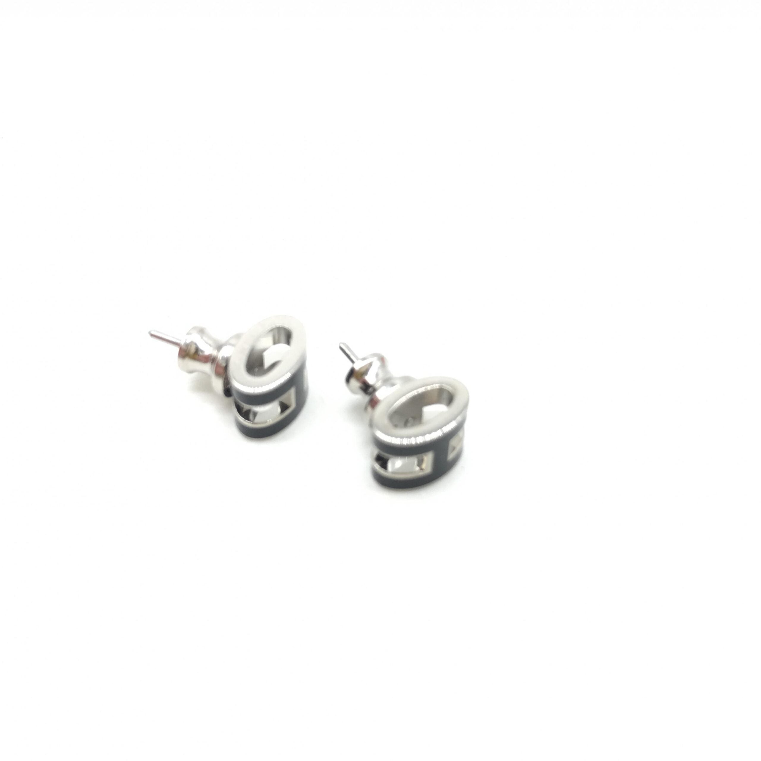 Hermès Mini Pop H Earrings In Black Women's Enamel (Pre-Owned)
