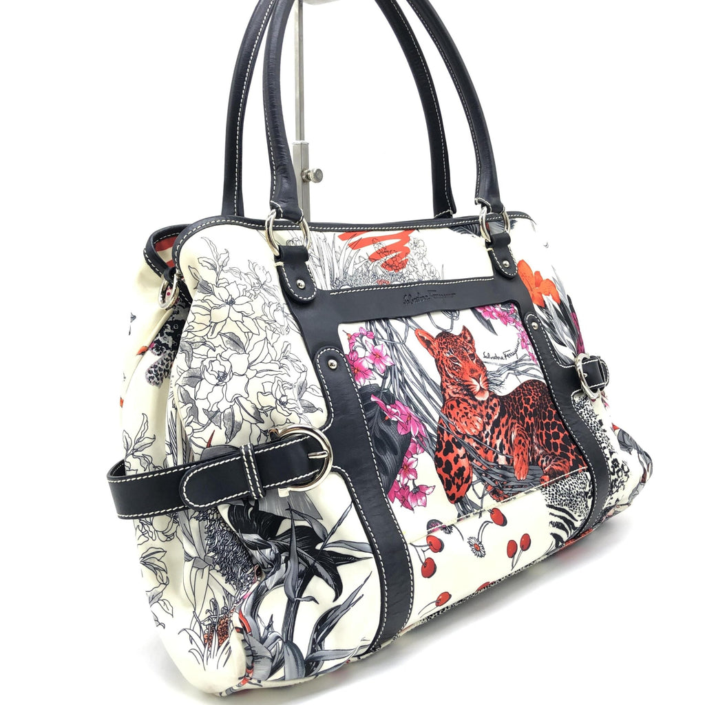 Salvatore Ferragamo Multicolor Nylon Fiera Print Shoulder Women's Bag (Pre-Owned)
