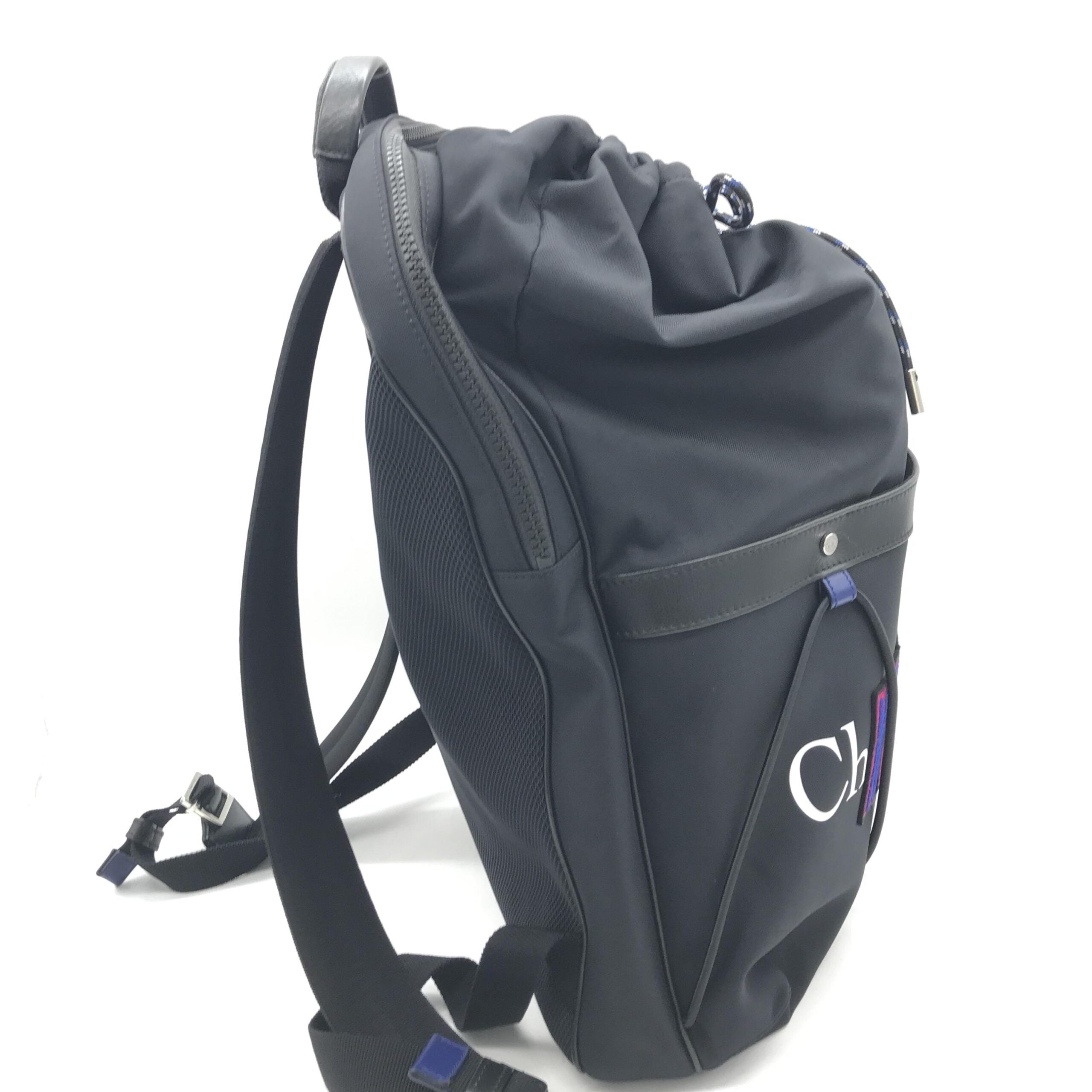Christian Dior Newave Drawstring Nylon Backpack In Women's Black (Pre-Owned)