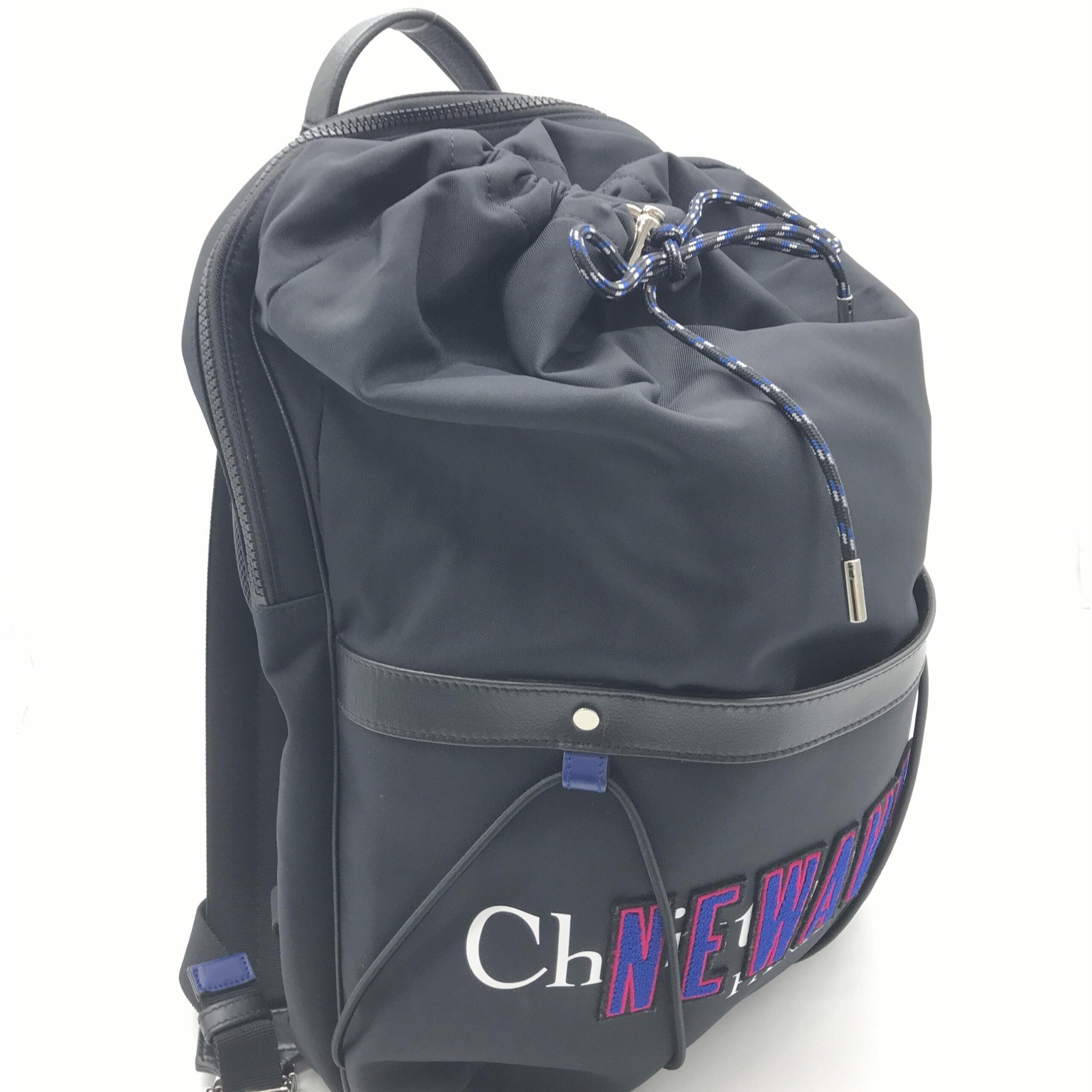 Christian Dior Newave Drawstring Nylon Backpack In Women's Black (Pre-Owned)