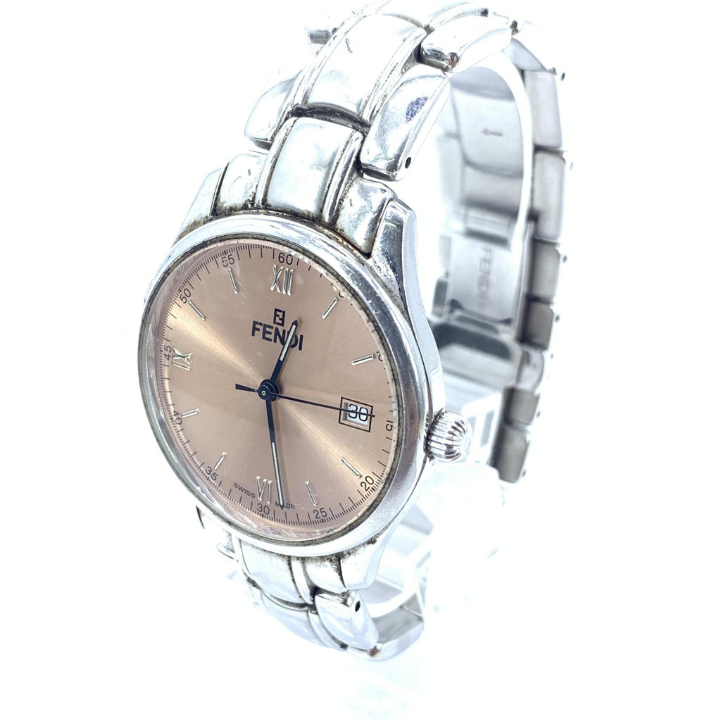 Fendi Pink Champagne Dial Quartz Watch, Stainless Women's Steel (Pre-Owned)