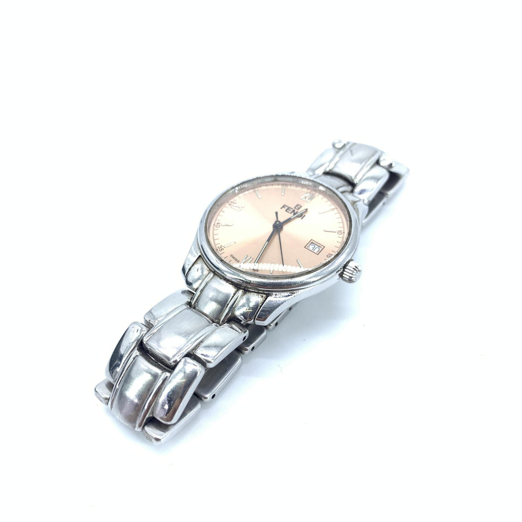 Fendi Pink Champagne Dial Quartz Watch, Stainless Women's Steel (Pre-Owned)