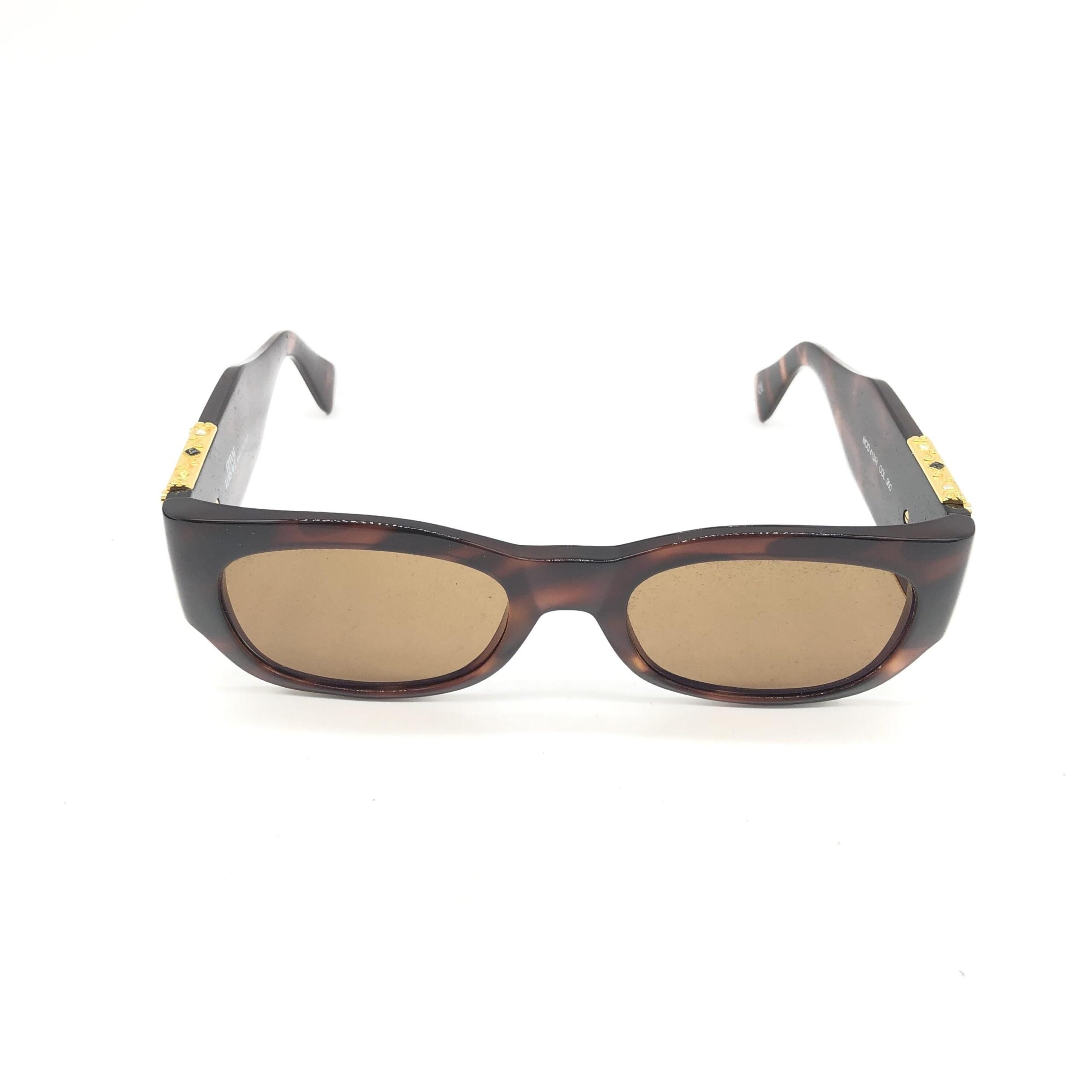 Versace Rectangular Frame Vintage Women's Sunglasses (Pre-Owned)