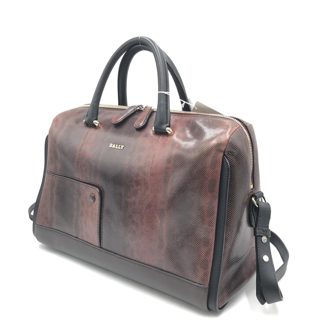 Bally Python Pattern 2WAY Boston Women's Bag (Pre-Owned)