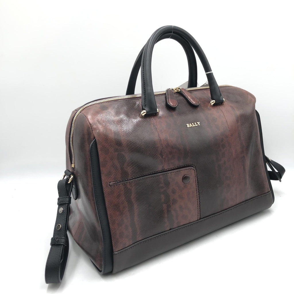 Bally Python Pattern 2WAY Boston Women's Bag (Pre-Owned)
