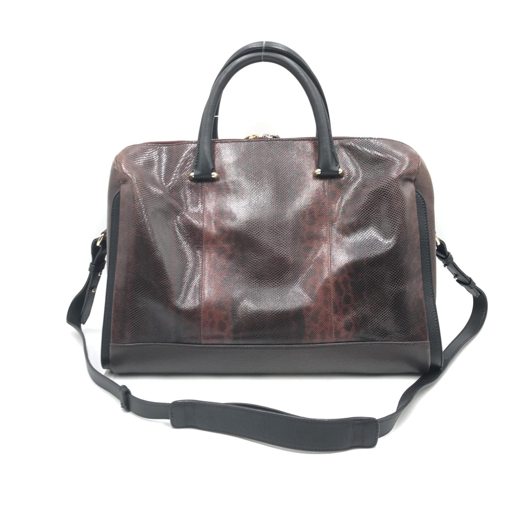 Bally Python Pattern 2WAY Boston Women's Bag (Pre-Owned)