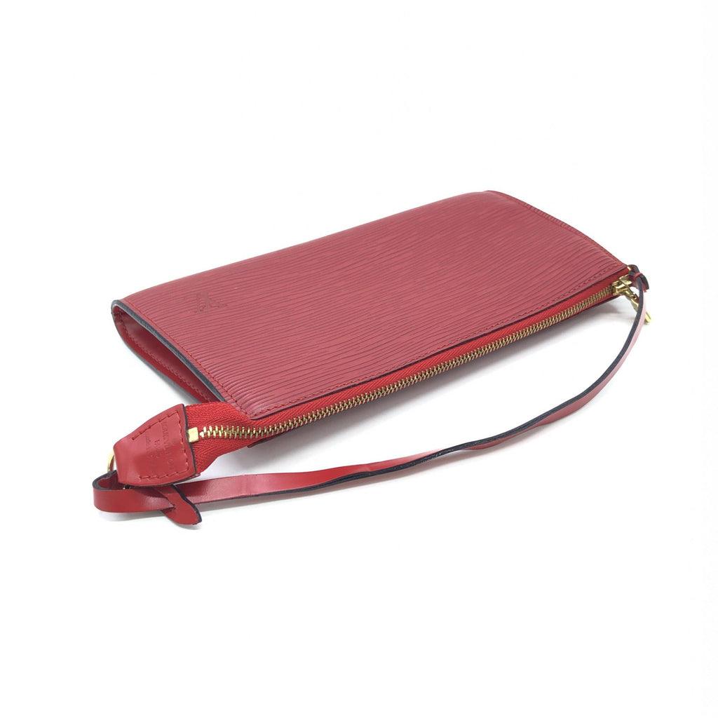 Louis Vuitton Red Leather Pochette Accessory Women's Bag (Pre-Owned)