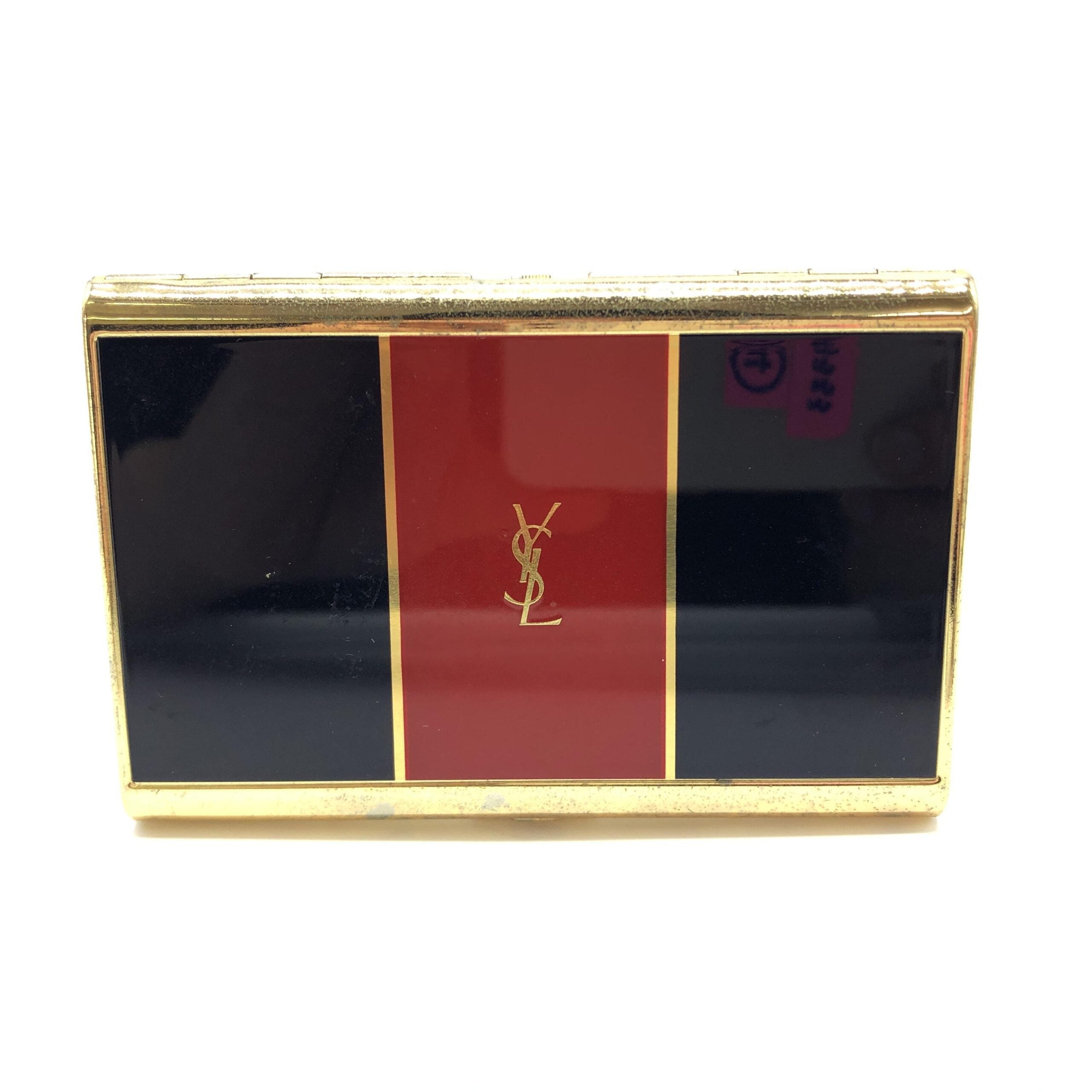 Saint Laurent Red X Black X Gold YSL Monogramme Card Case Cigarette Women's Box (Pre-Owned)