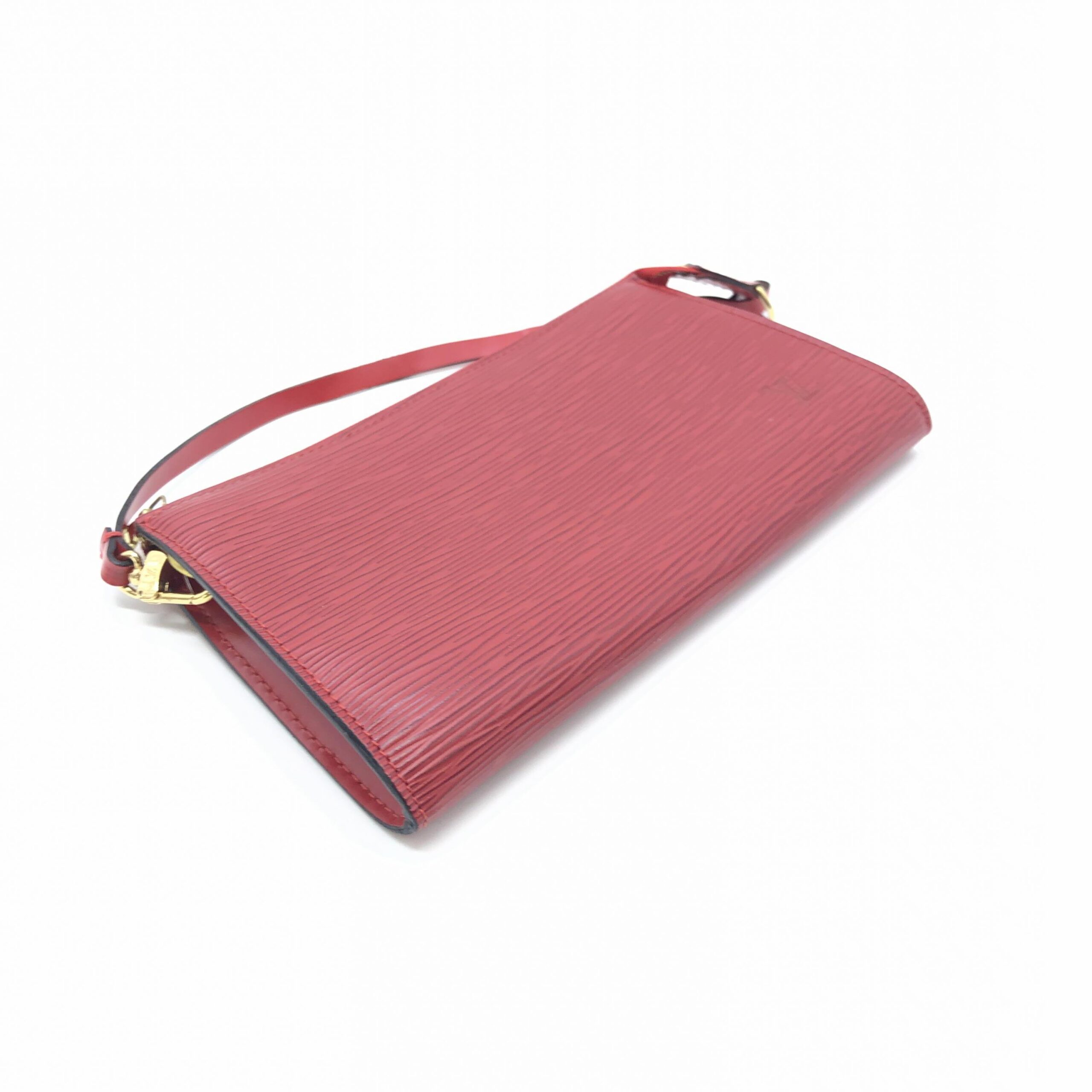 Louis Vuitton Red Leather Pochette Accessory Women's Bag (Pre-Owned)