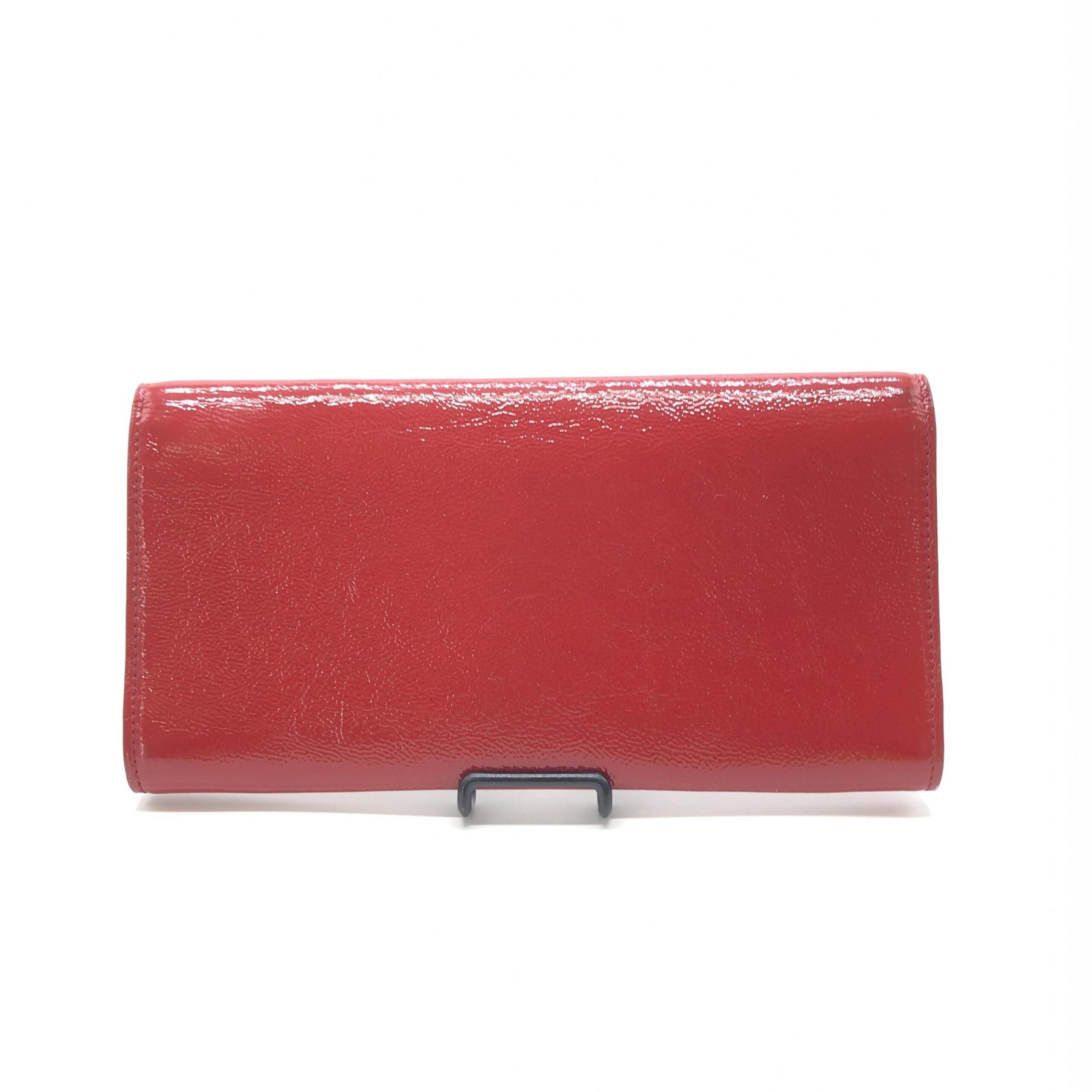Saint Laurent Red Patent Leather Clutch Women's Bag (Pre-Owned)