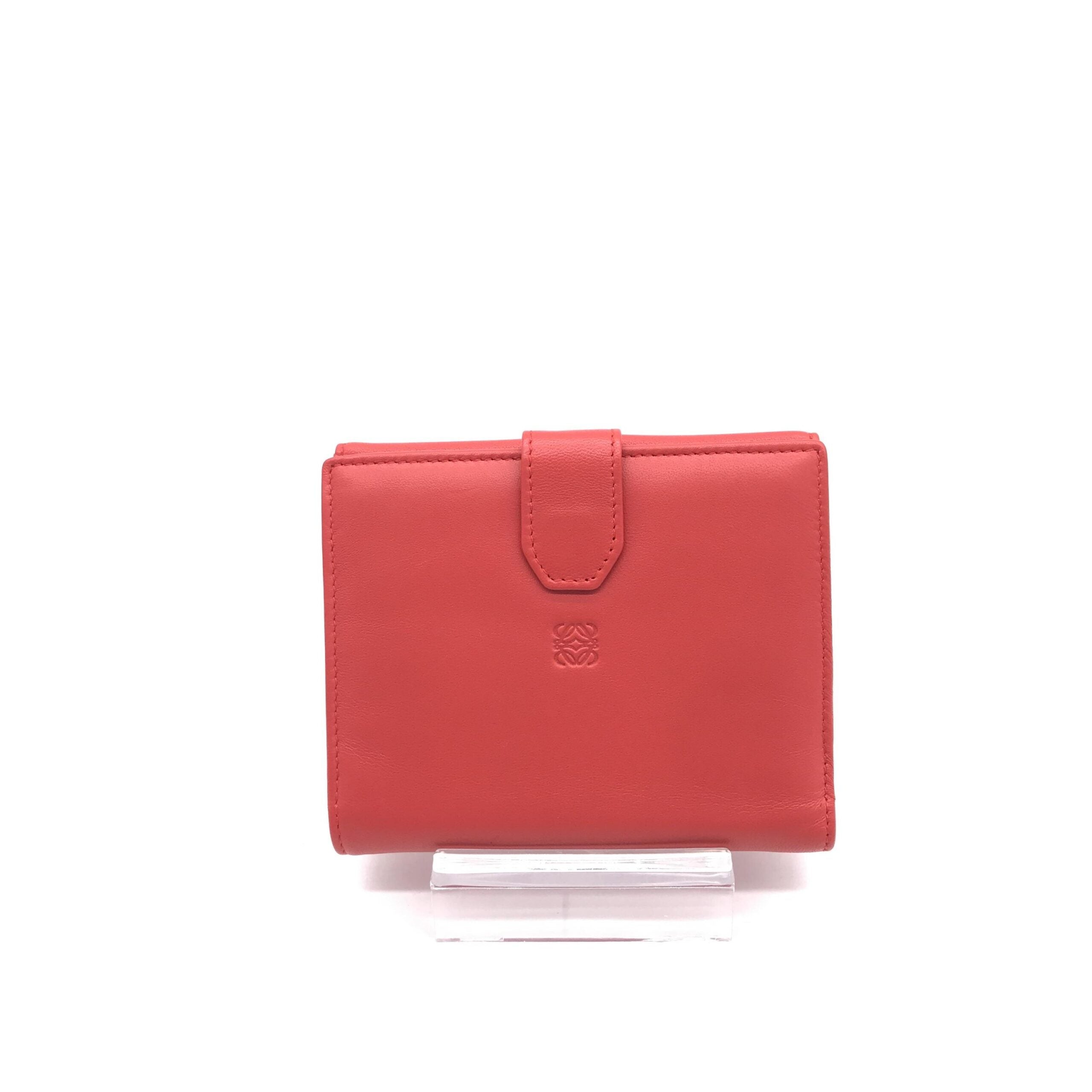 Loewe Red Leather Trifold Women's Wallet (Pre-Owned)