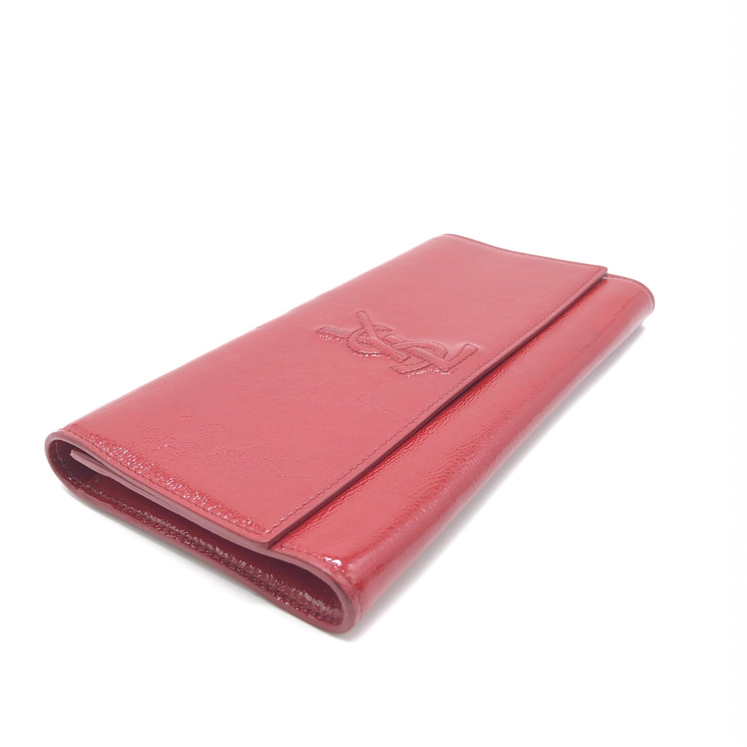 Saint Laurent Red Patent Leather Clutch Women's Bag (Pre-Owned)
