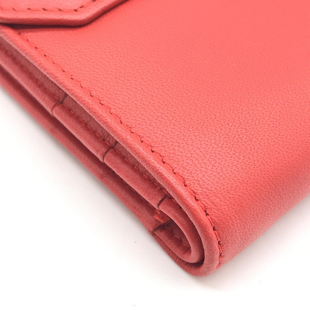 Loewe Red Leather Trifold Women's Wallet (Pre-Owned)