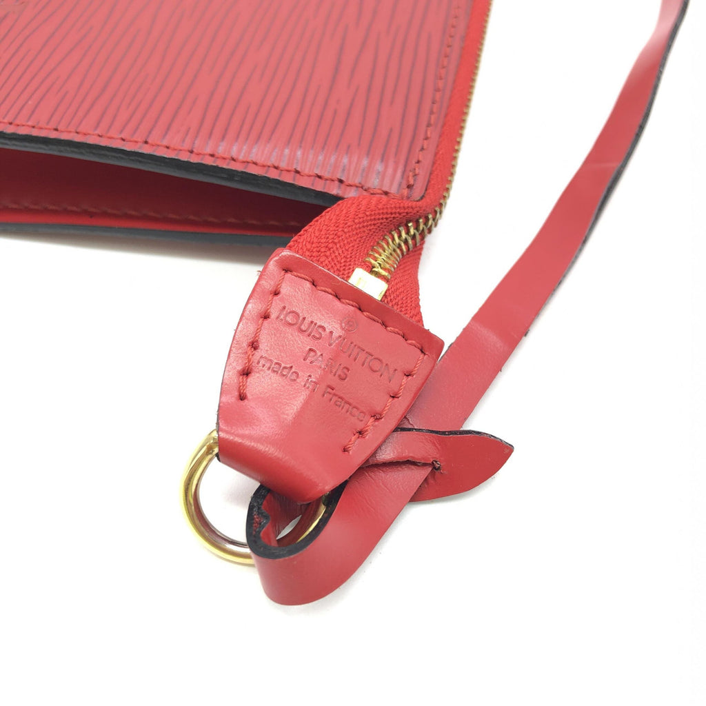 Louis Vuitton Red Leather Pochette Accessory Women's Bag (Pre-Owned)