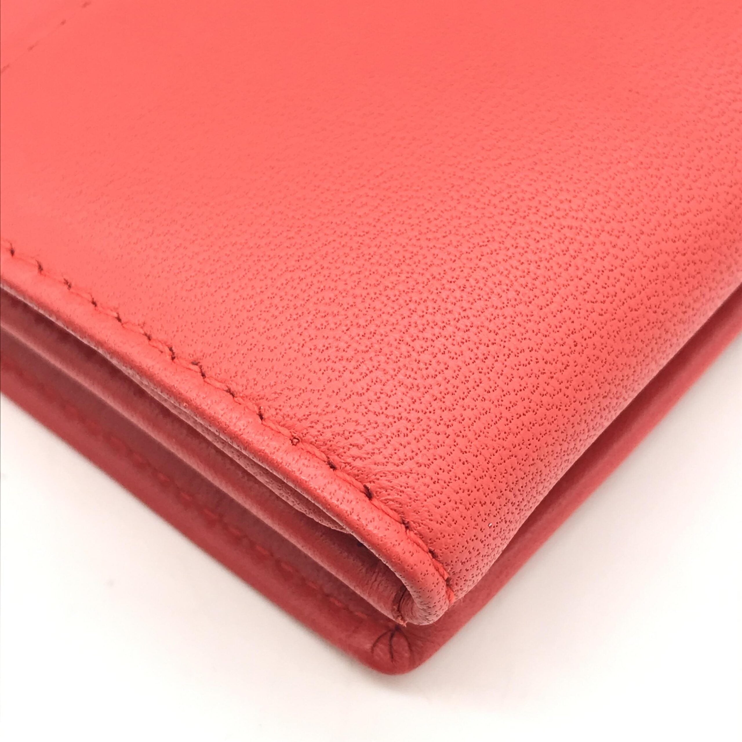Loewe Red Leather Trifold Women's Wallet (Pre-Owned)