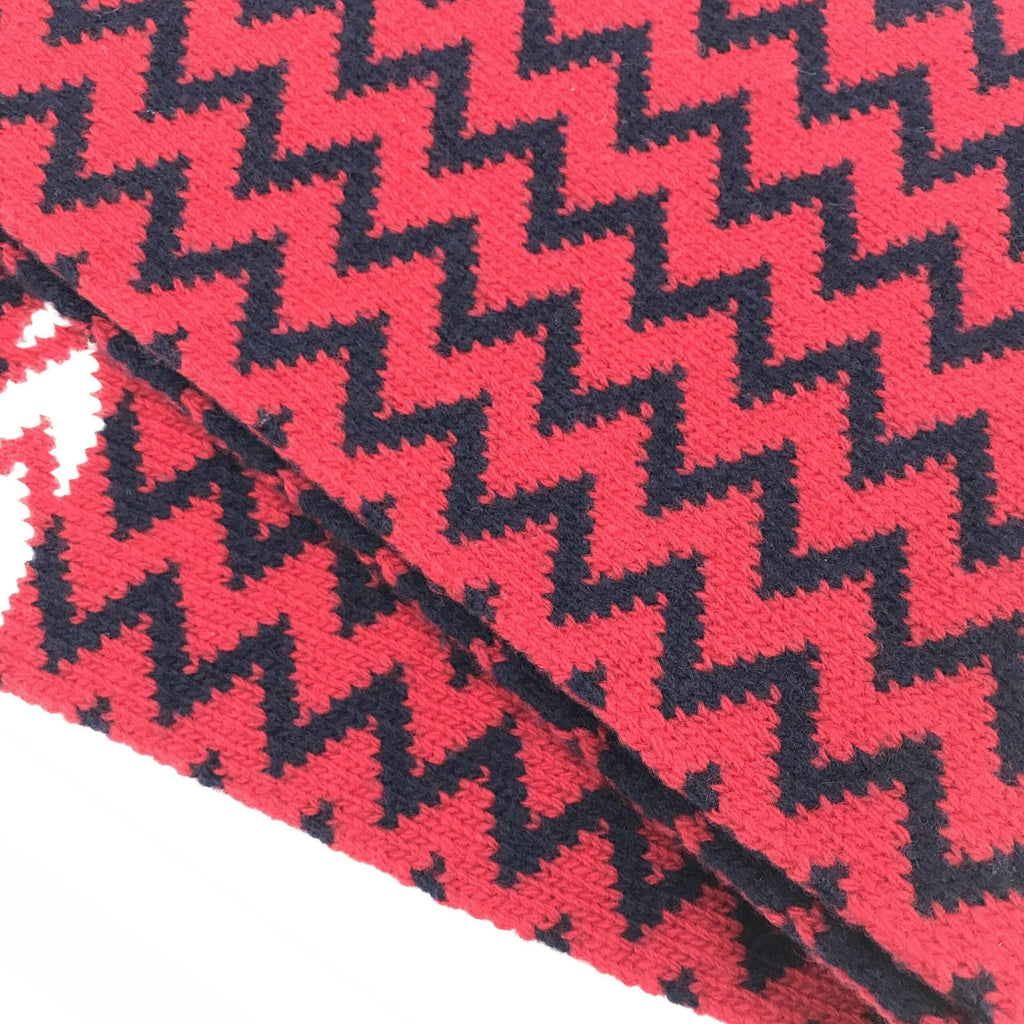 Gucci Red Zigzag Wool Knit Women's Scarf (Pre-Owned)