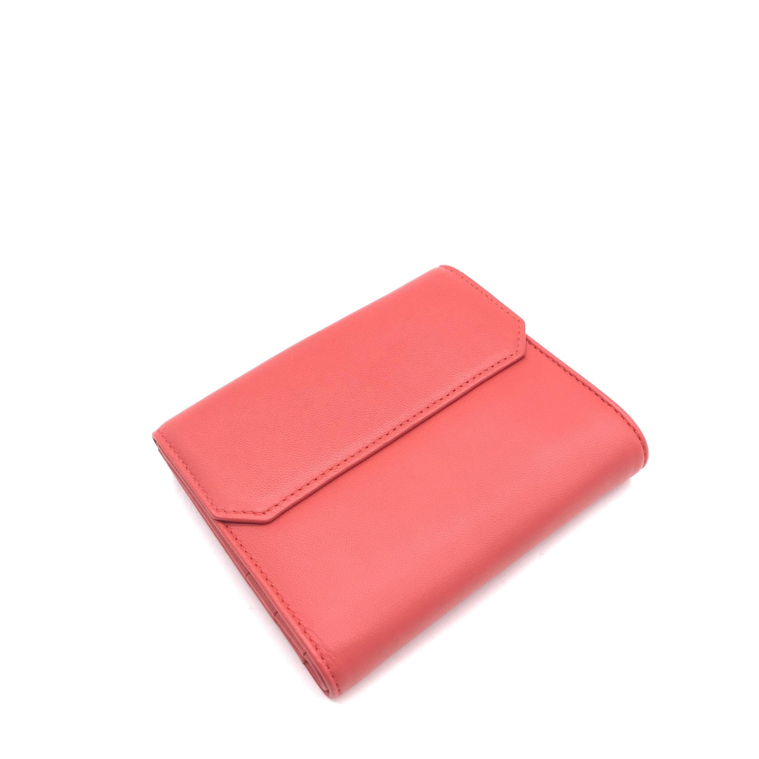 Loewe Red Leather Trifold Women's Wallet (Pre-Owned)