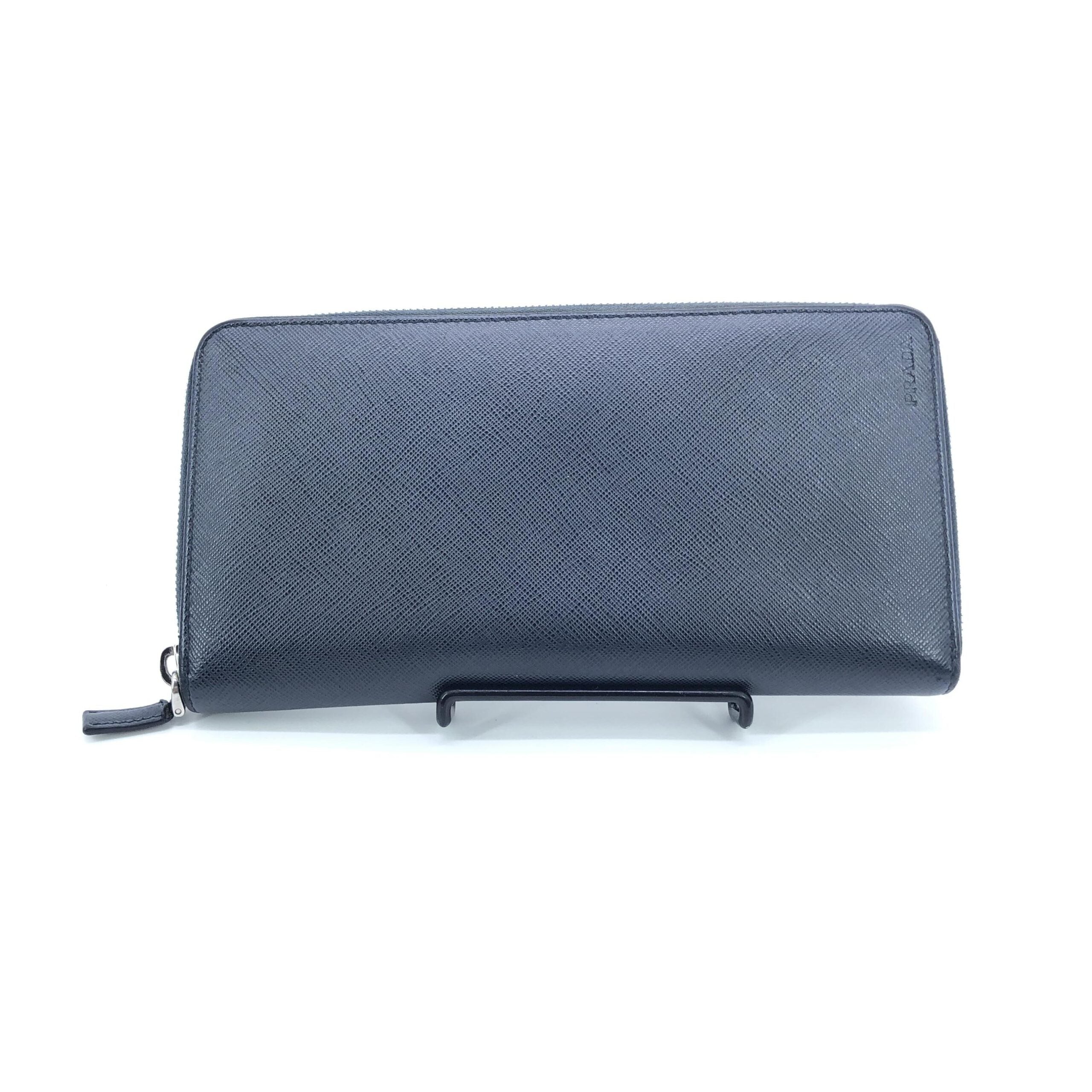 Prada Saffiano Leather Zip Around Women's Wallet (Pre-Owned)