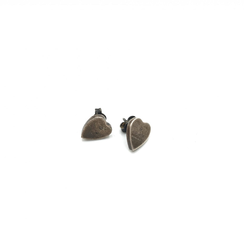 Gucci Silver 925 Heart Stud Women's Earrings (Pre-Owned)