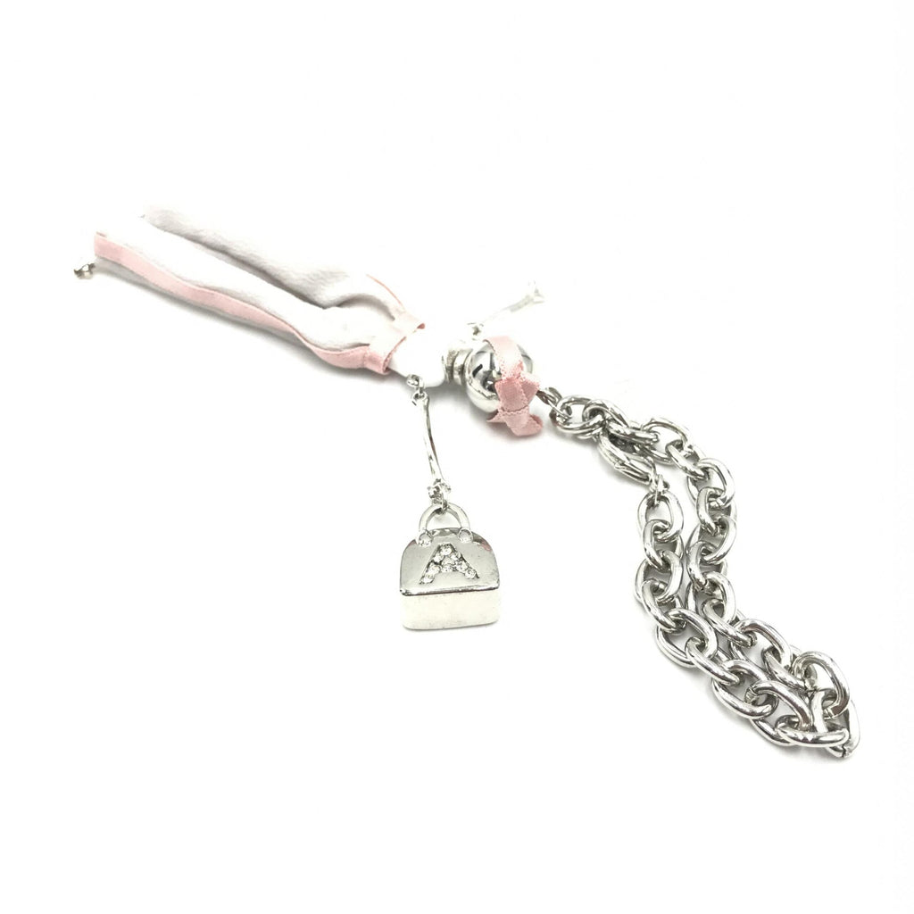 Anteprima Silver Chain With Pink Ribbon Women's Detail (Pre-Owned)