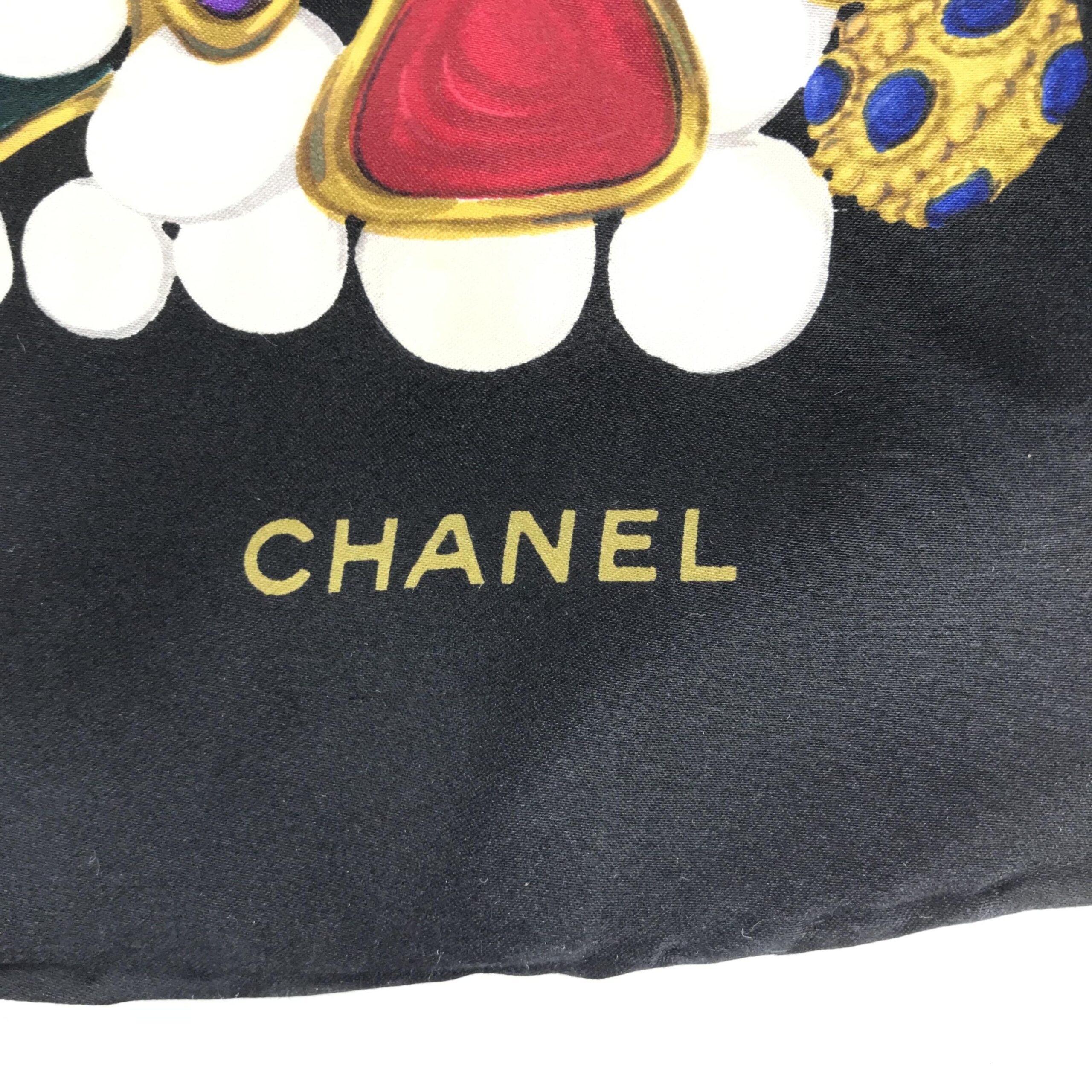 Chanel Silk Scarf With Vibrant Jewelry Women's Print (Pre-Owned)