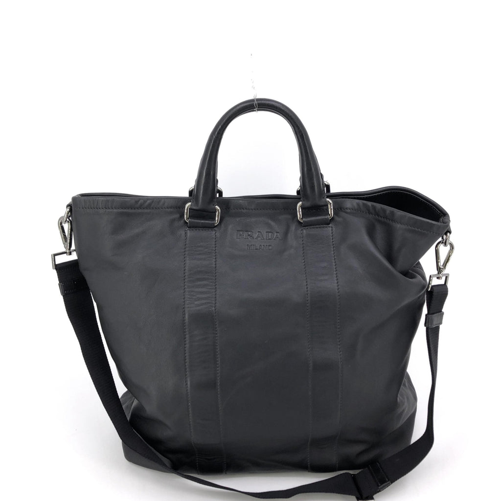Prada Soft Leather Tote With Shoulder Women's Strap (Pre-Owned)