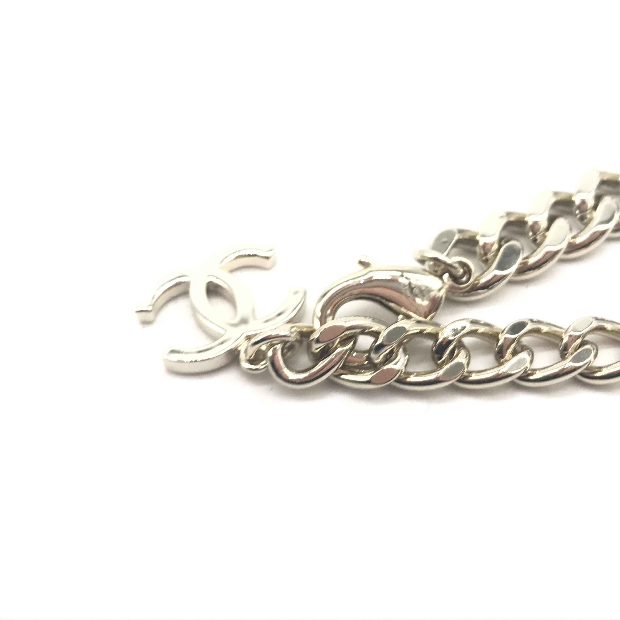 Chanel Silver Tone Curb Chain Link Women's Necklace (Pre-Owned)