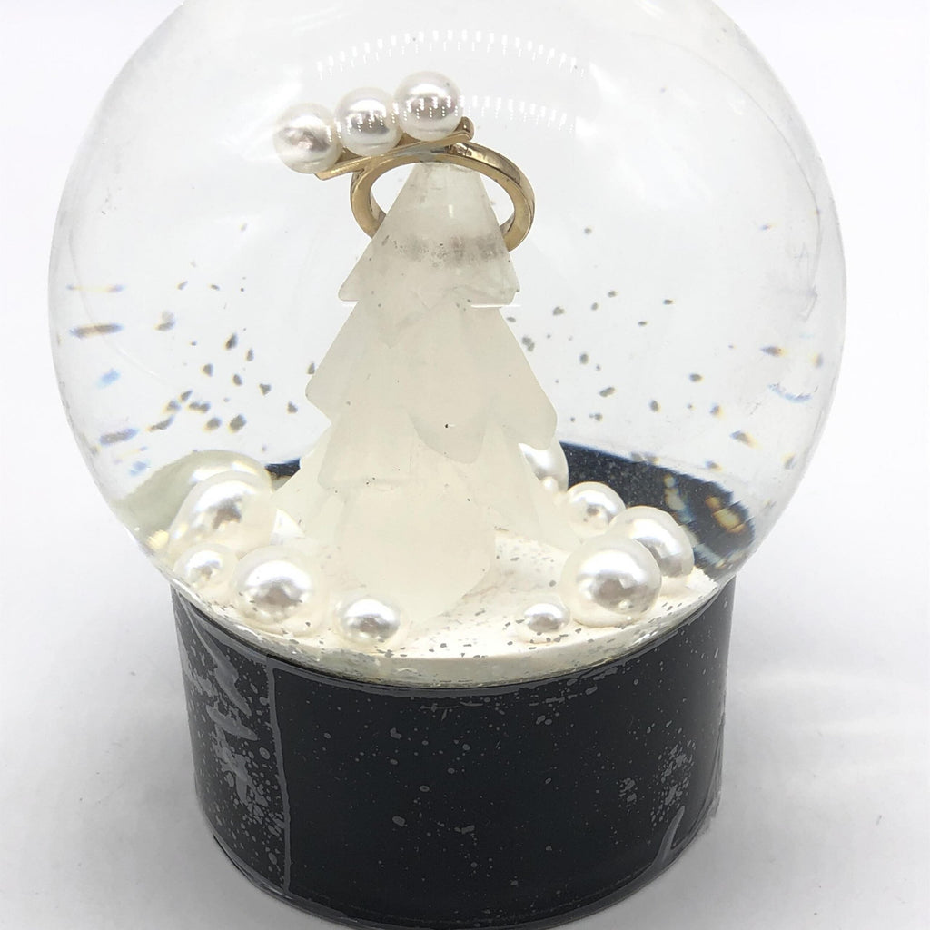 Tasaki Snow Globe With Tasaki Pearl Women's Ring (Pre-Owned)