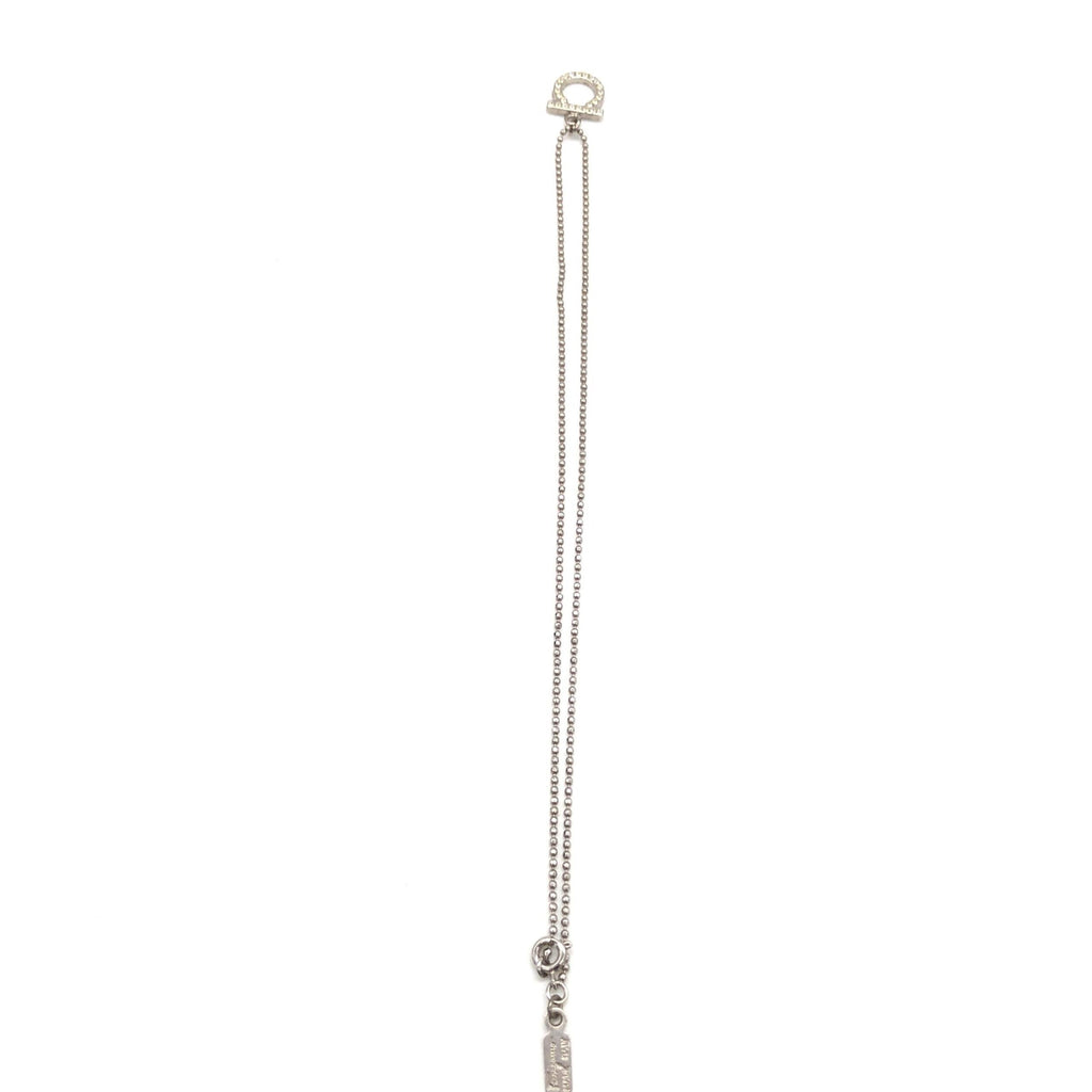 Salvatore Ferragamo Silver Plated Necklace With Crystal Women's Pendant (Pre-Owned)