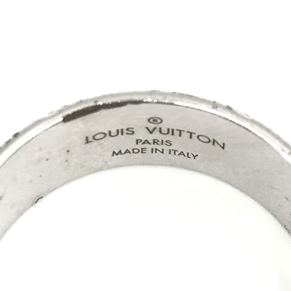 Louis Vuitton Silver-Tone Monogram Band Women's Ring (Pre-Owned)