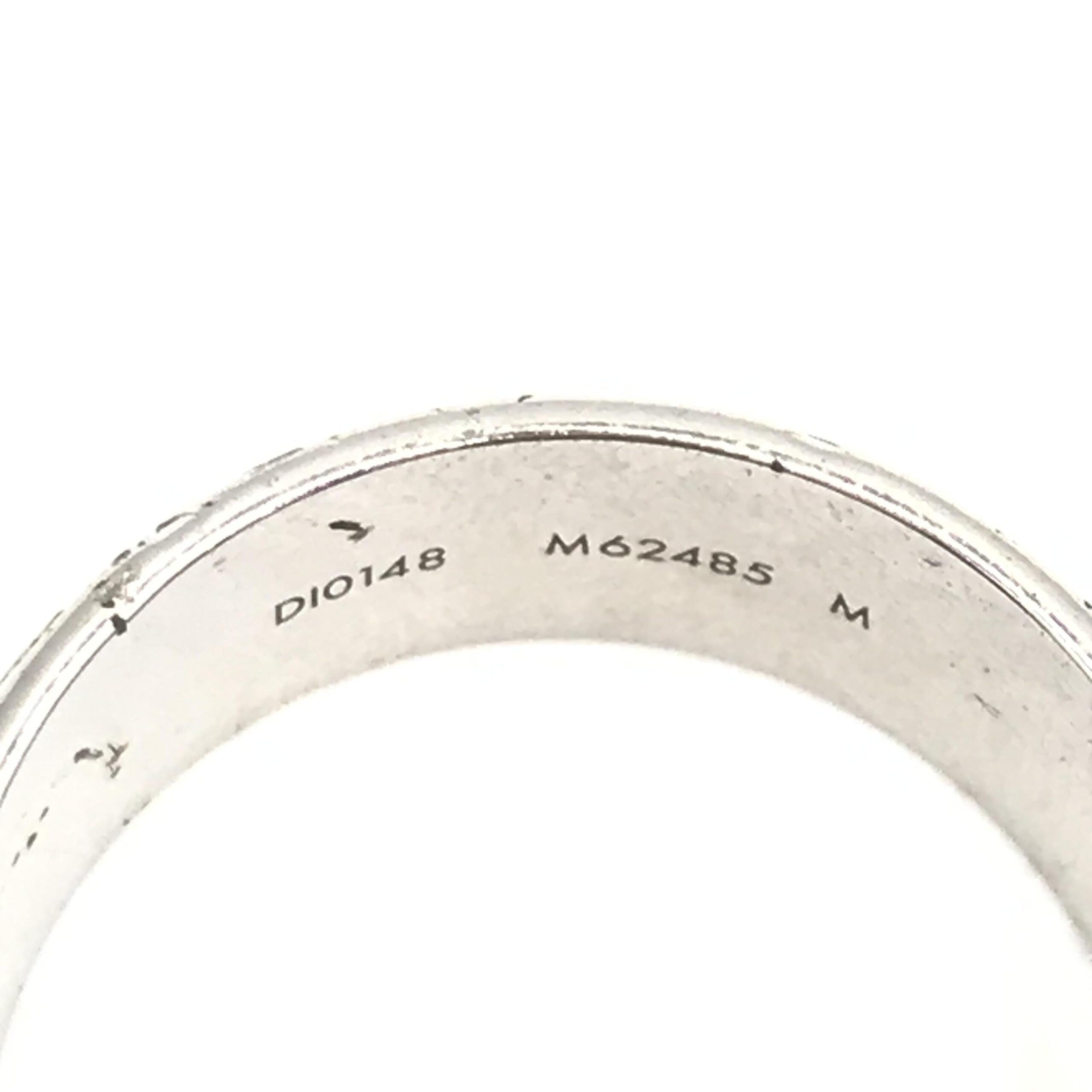 Louis Vuitton Silver-Tone Monogram Band Women's Ring (Pre-Owned)