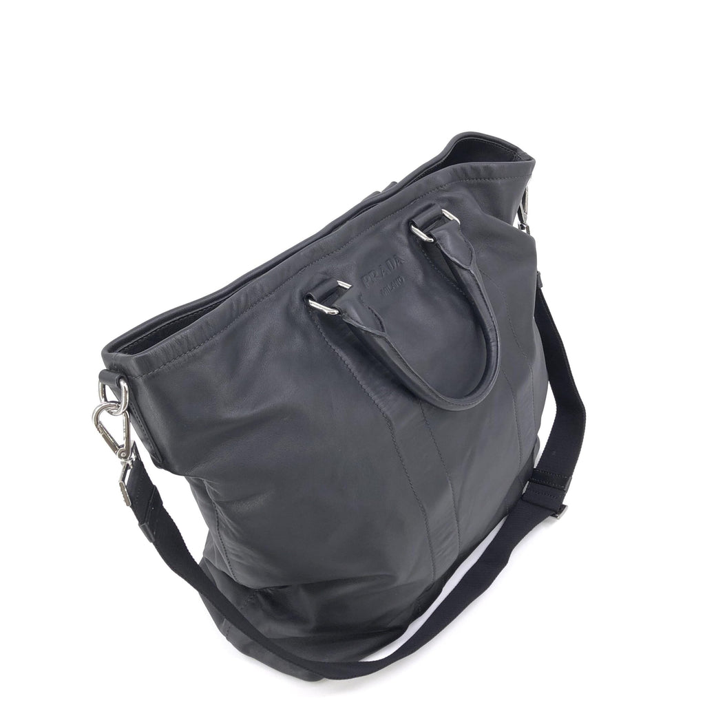 Prada Soft Leather Tote With Shoulder Women's Strap (Pre-Owned)