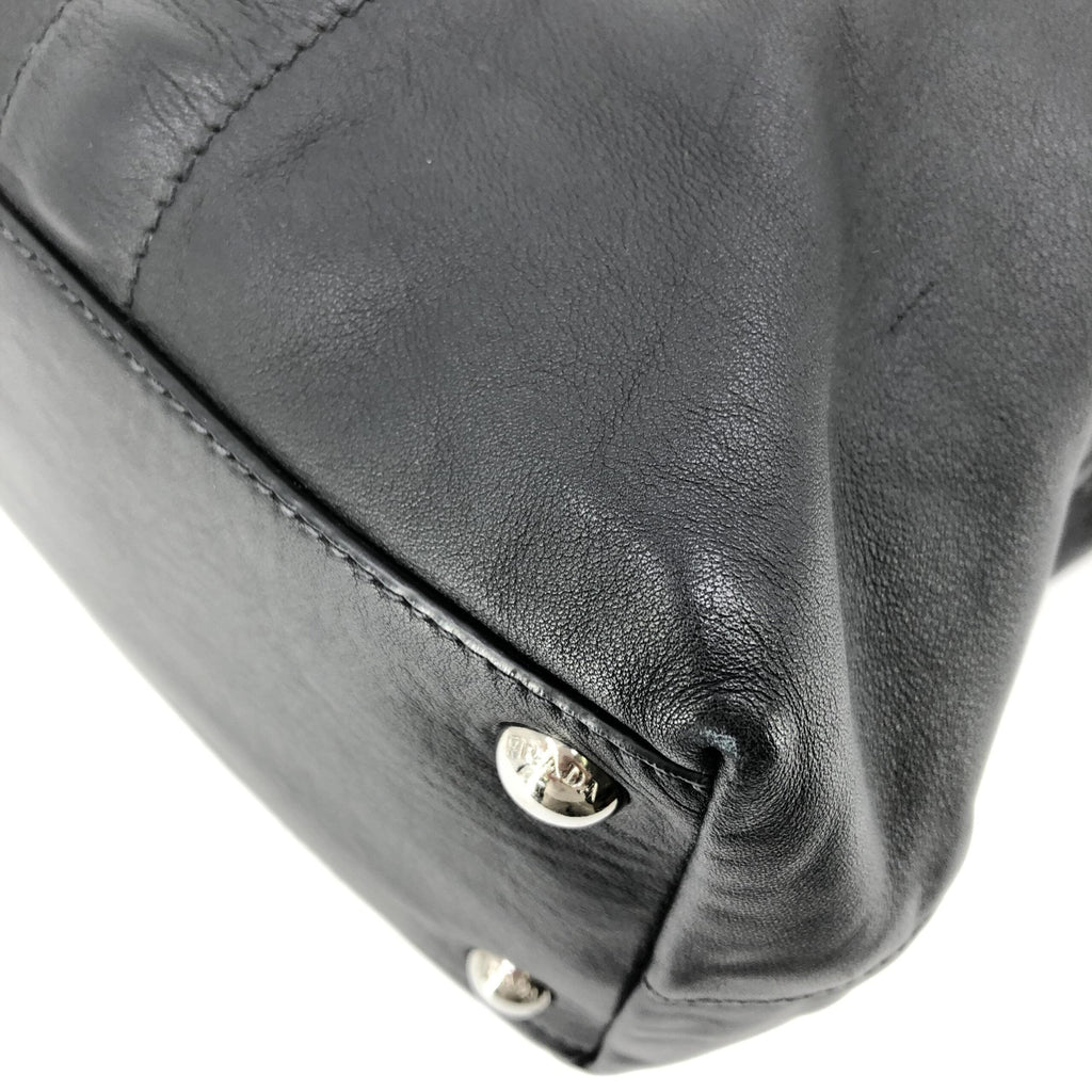 Prada Soft Leather Tote With Shoulder Women's Strap (Pre-Owned)