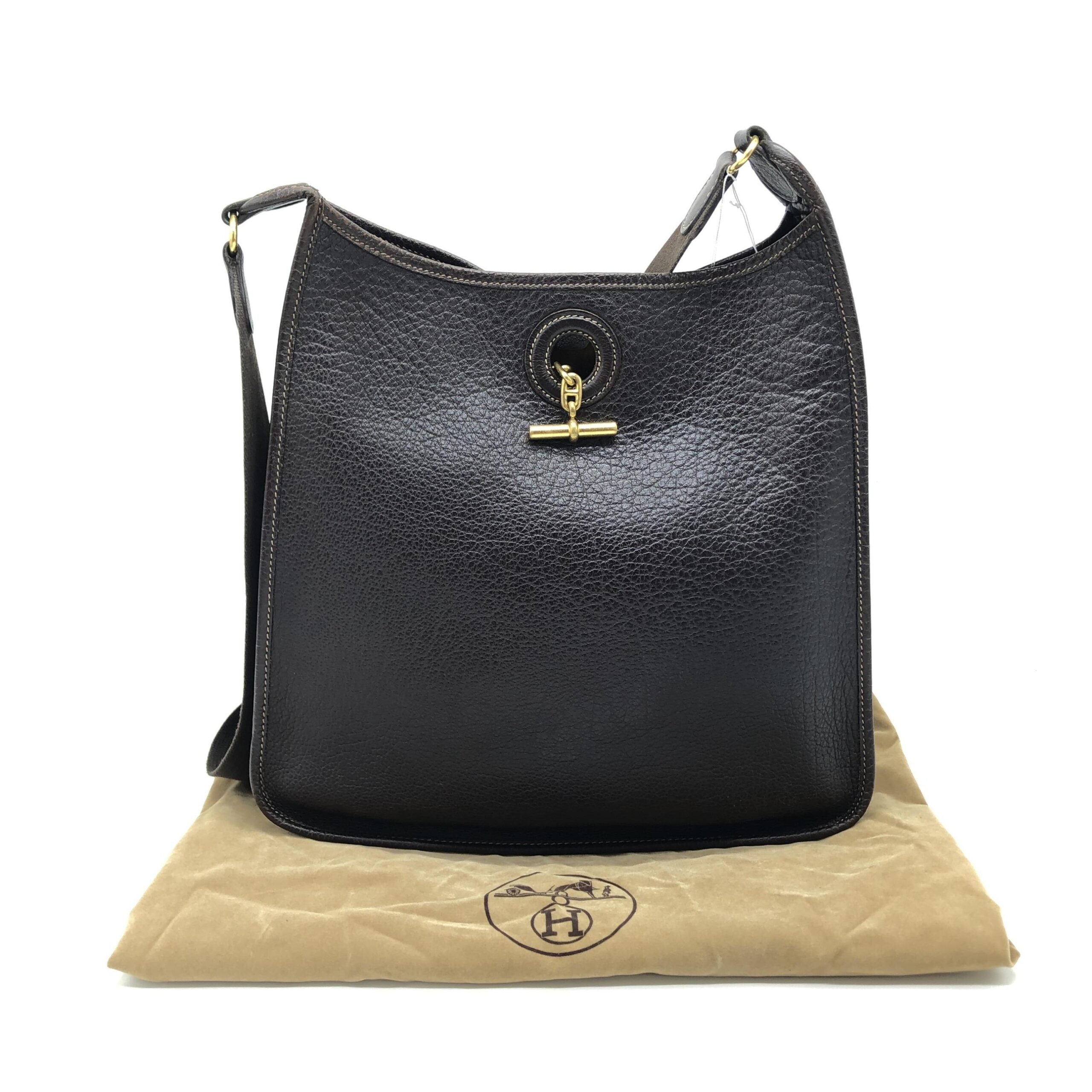 Hermès Togo Leather Black Shoulder Women's Bag (Pre-Owned)