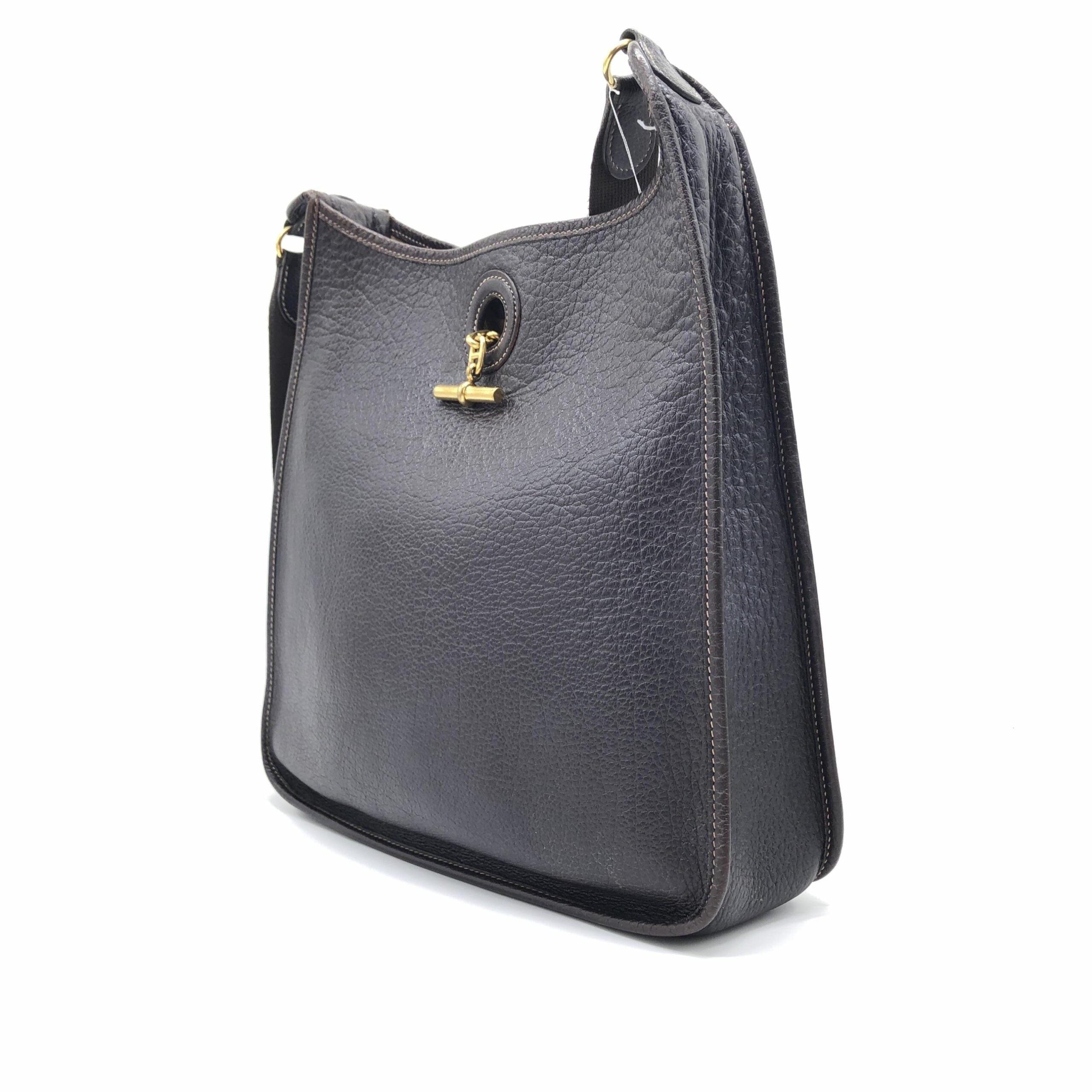 Hermès Togo Leather Black Shoulder Women's Bag (Pre-Owned)