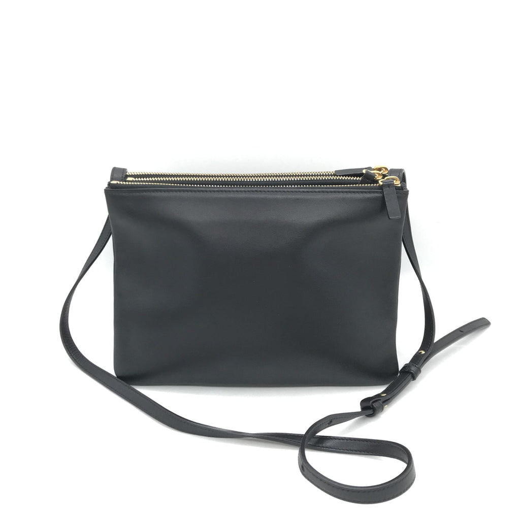 Celine Trio Black Leather Shoulder Women's Bag (Pre-Owned)