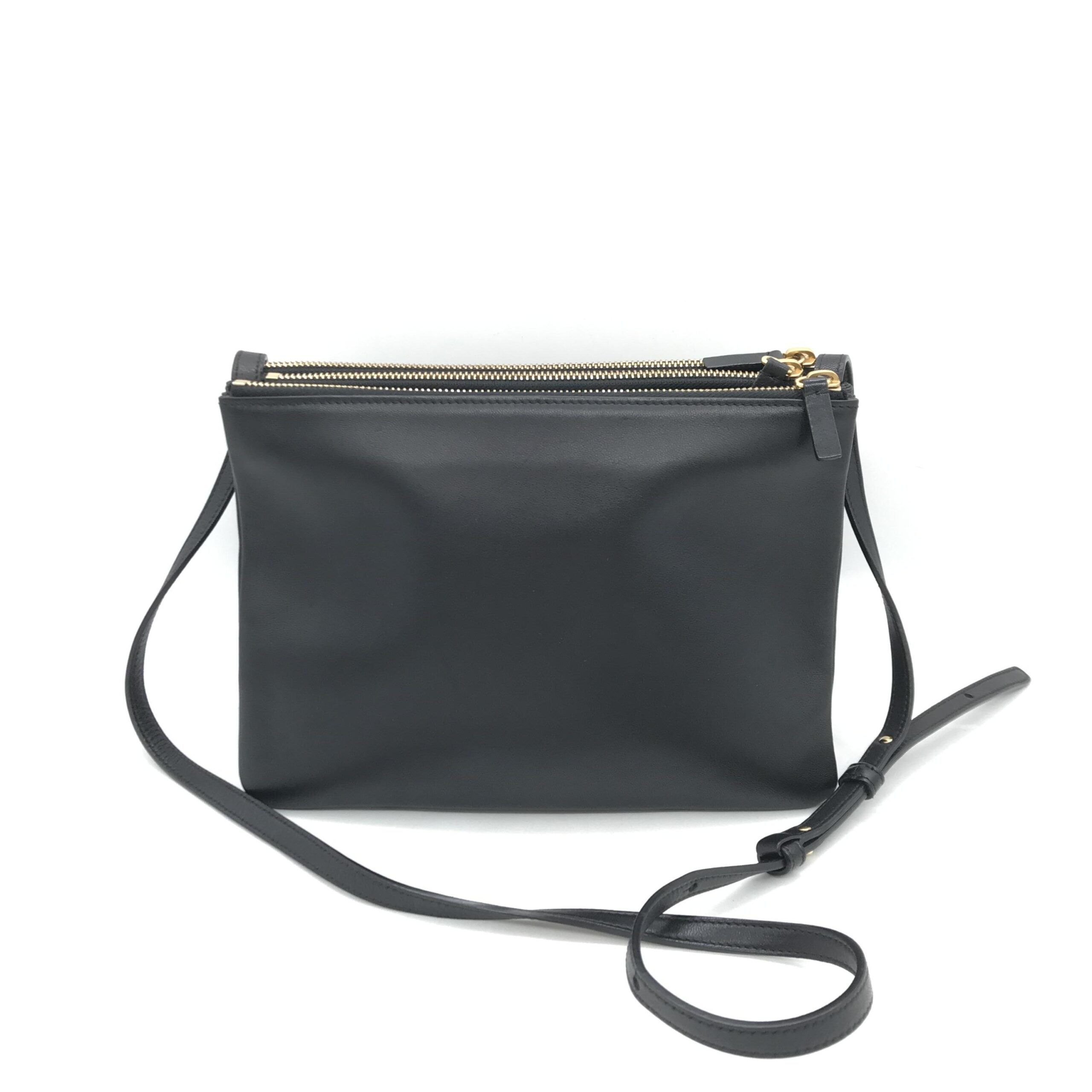 Celine Trio Black Leather Shoulder Women's Bag (Pre-Owned)