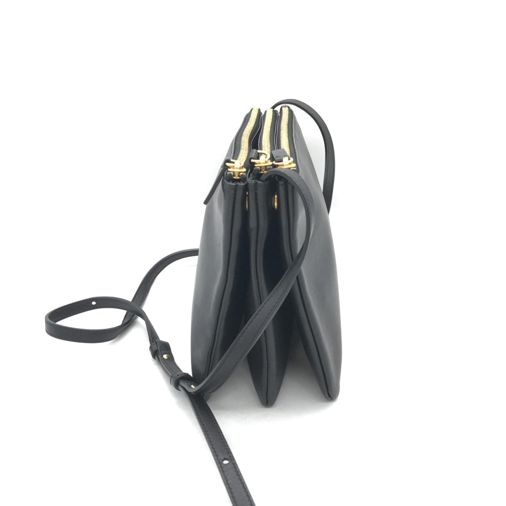 Celine Trio Black Leather Shoulder Women's Bag (Pre-Owned)