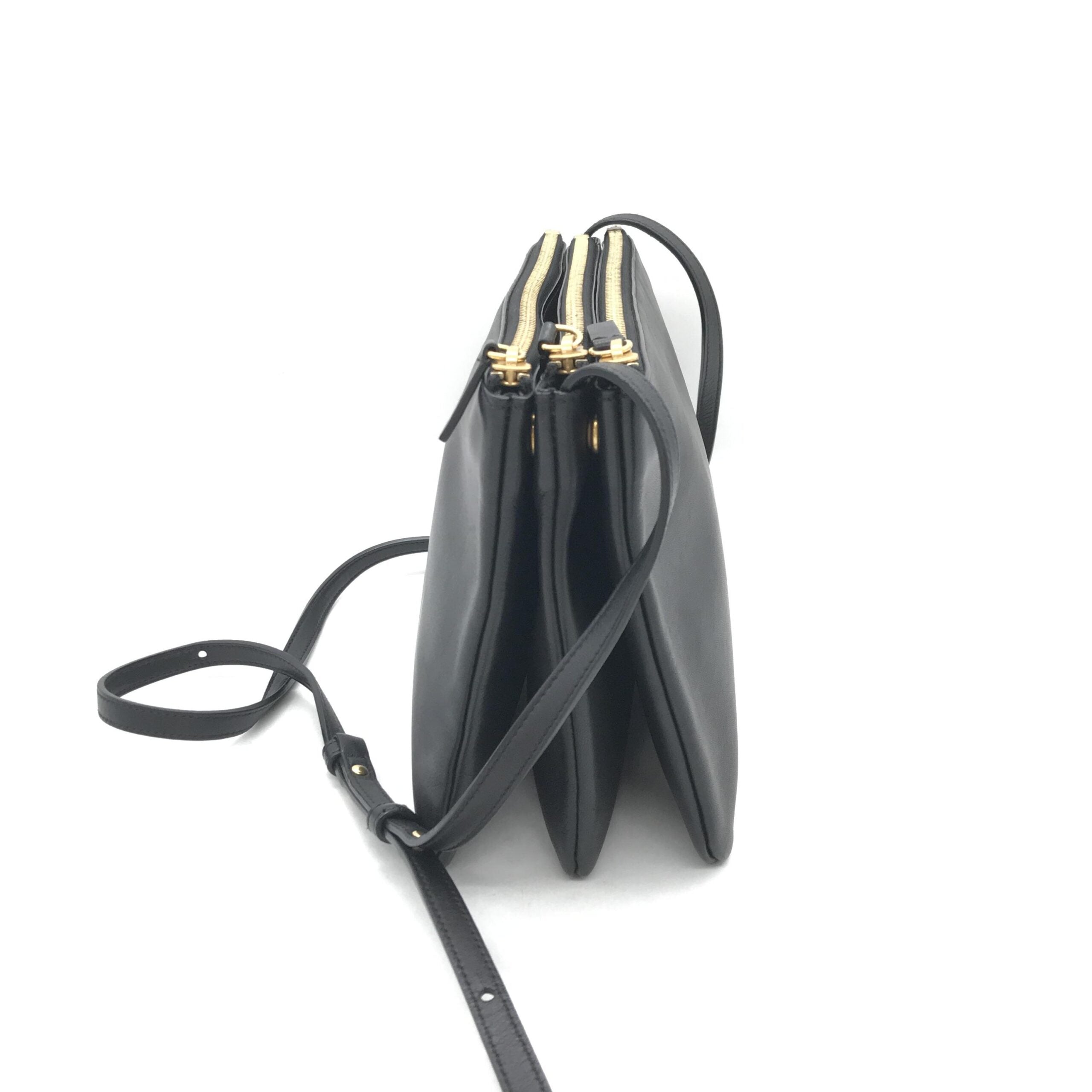 Celine Trio Black Leather Shoulder Women's Bag (Pre-Owned)