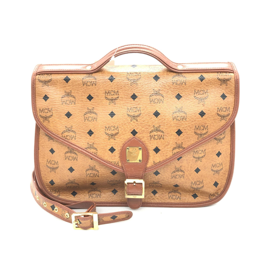 MCM Vesutos Leather Messenger Women's Bag (Pre-Owned)