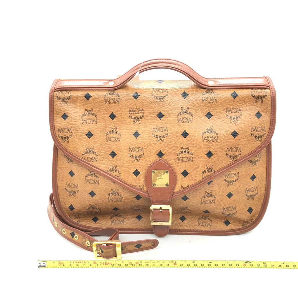 MCM Vesutos Leather Messenger Women's Bag (Pre-Owned)