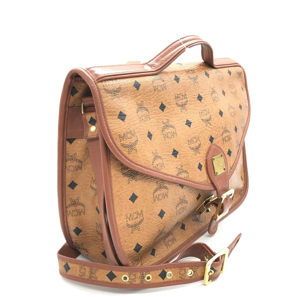 MCM Vesutos Leather Messenger Women's Bag (Pre-Owned)