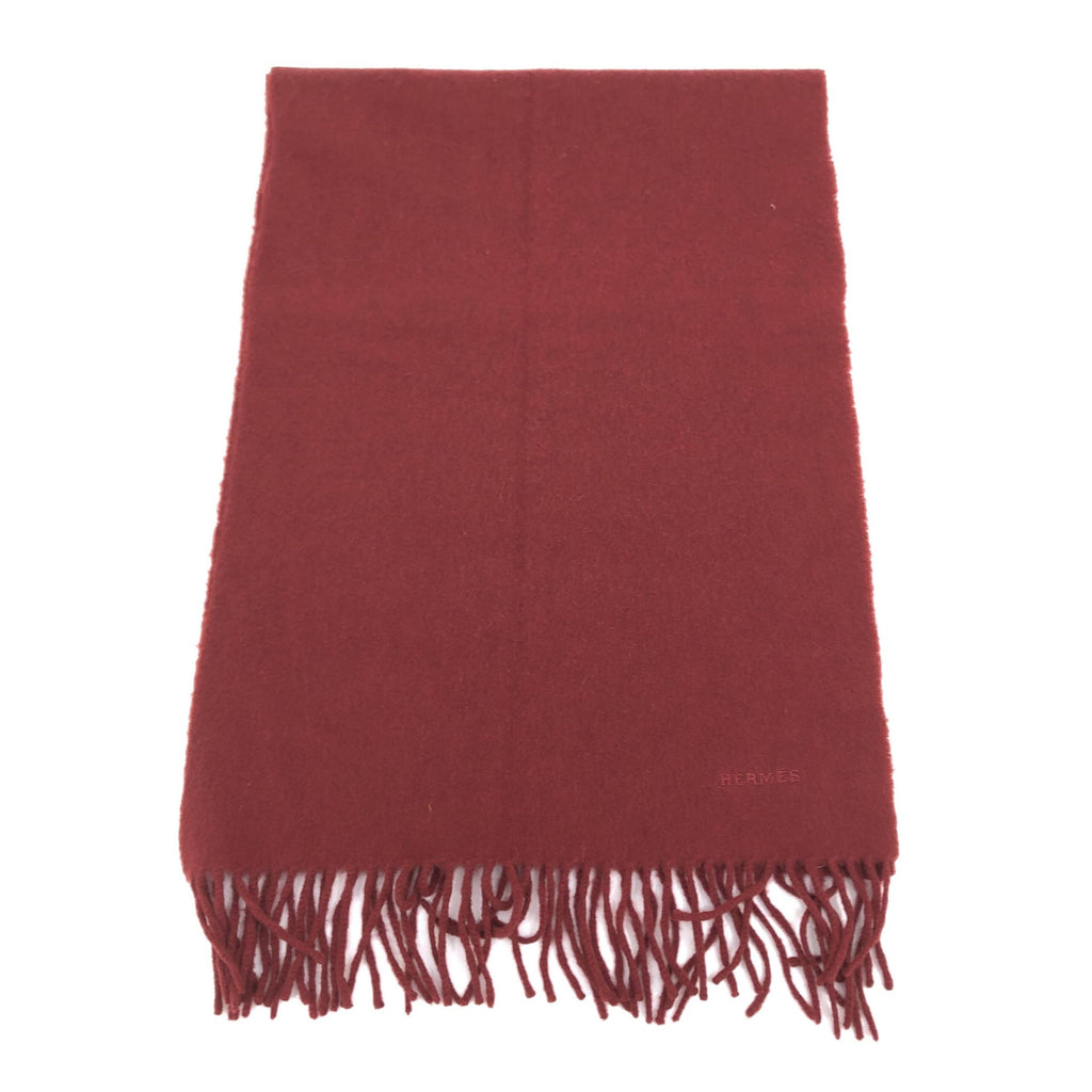 Hermès Wool Scarf In Deep Women's Burgundy (Pre-Owned)