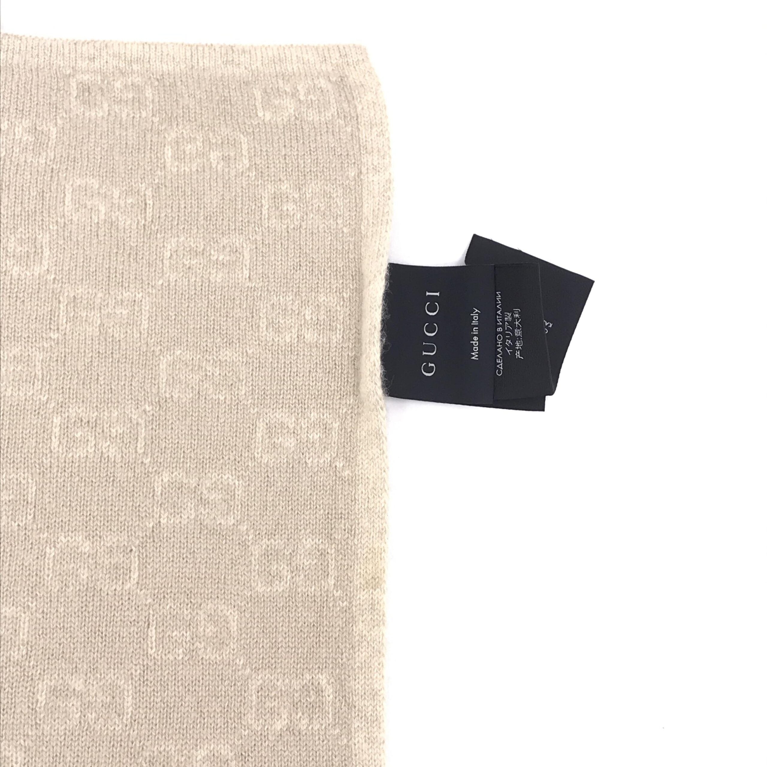 Gucci Wool Scarf With Gg Logo Women's Pattern (Pre-Owned)