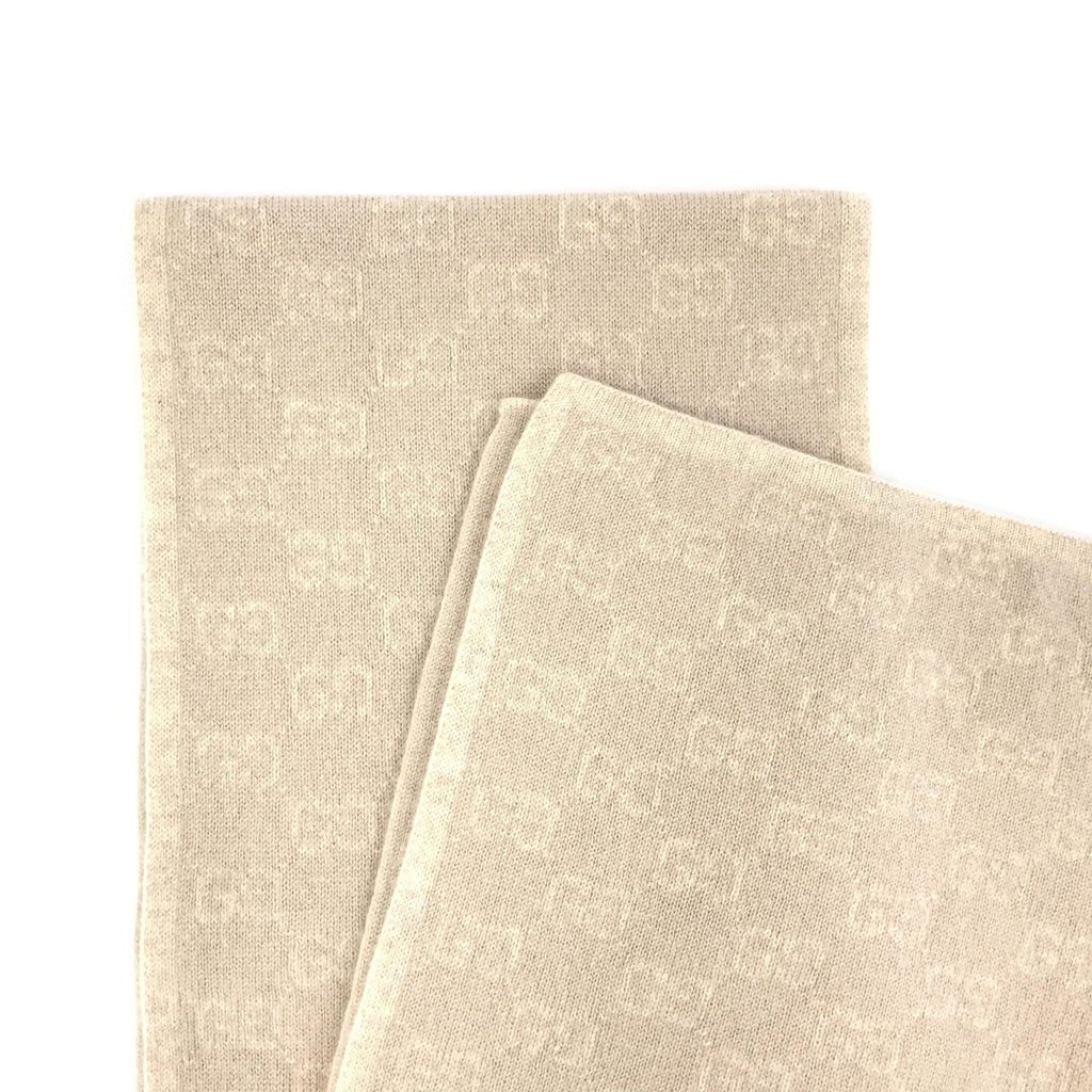 Gucci Wool Scarf With Gg Logo Women's Pattern (Pre-Owned)