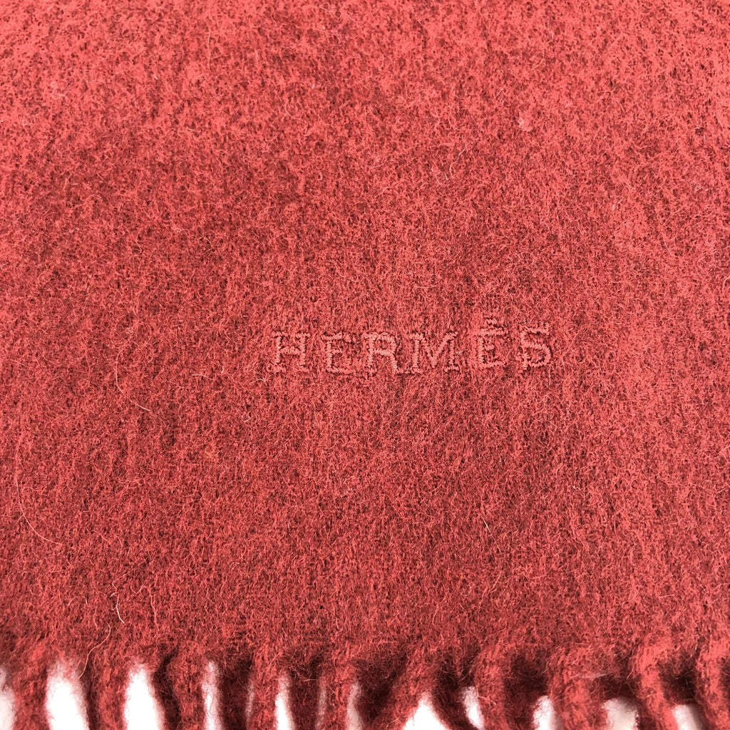 Hermès Wool Scarf In Deep Women's Burgundy (Pre-Owned)