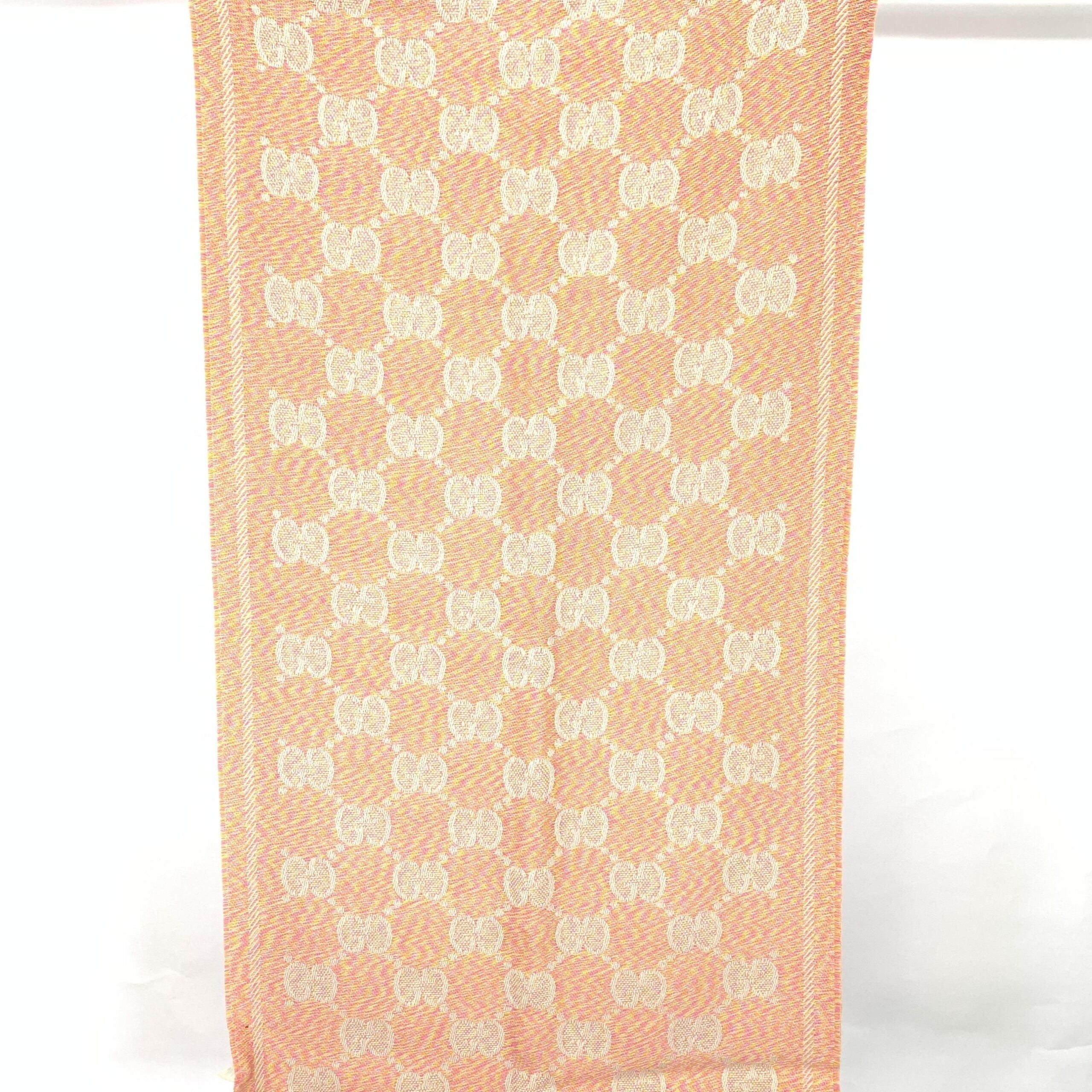 Gucci Wool GG Logo Scarf In Women's Pink (Pre-Owned)